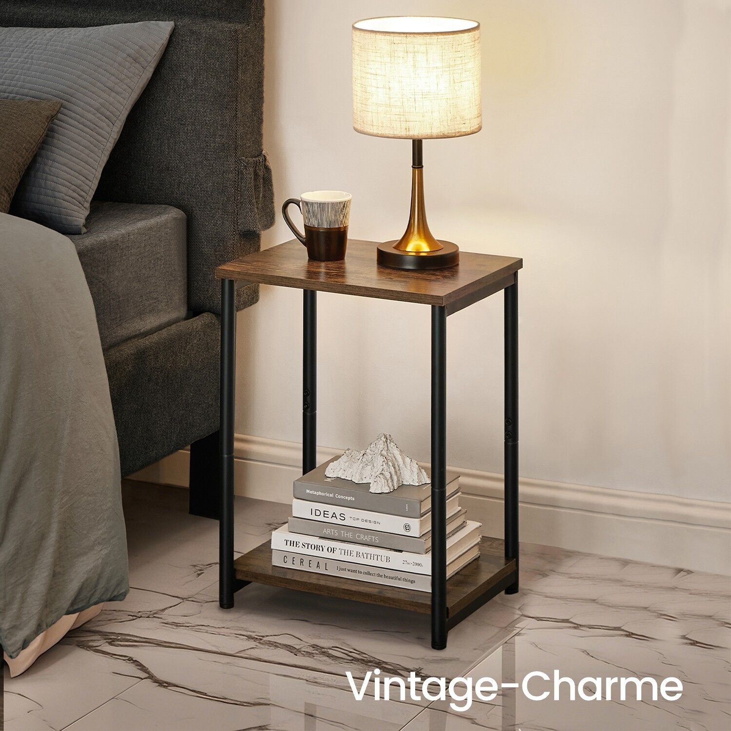 Tavolini laterali, comodini, set da 2 - 40 x 30 x 50 cm