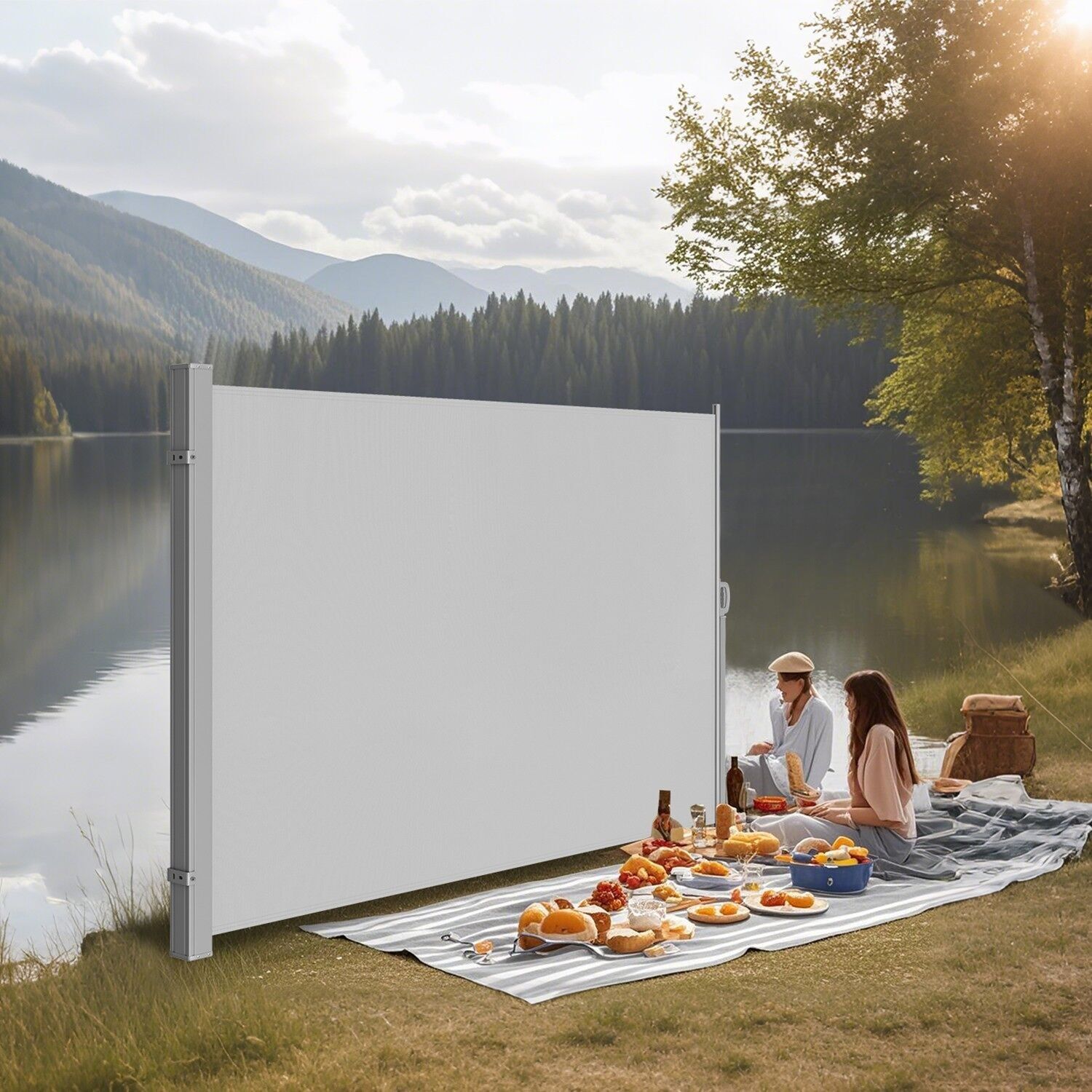 Tendalino laterale con cassonetto in acciaio, antiruggine, utilizzabile - 160 x 350 cm