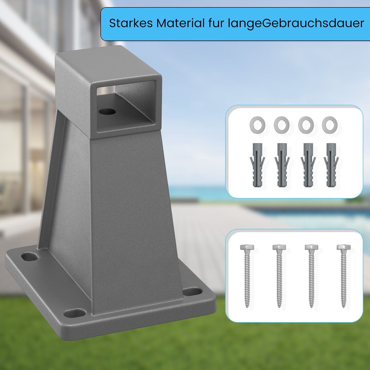 Supporto a parete per tende da sole laterali, adatto solo per tende da sole laterali Mooistoerwonen con montanti in acciaio - 8 x 9 x 11,5 cm 1