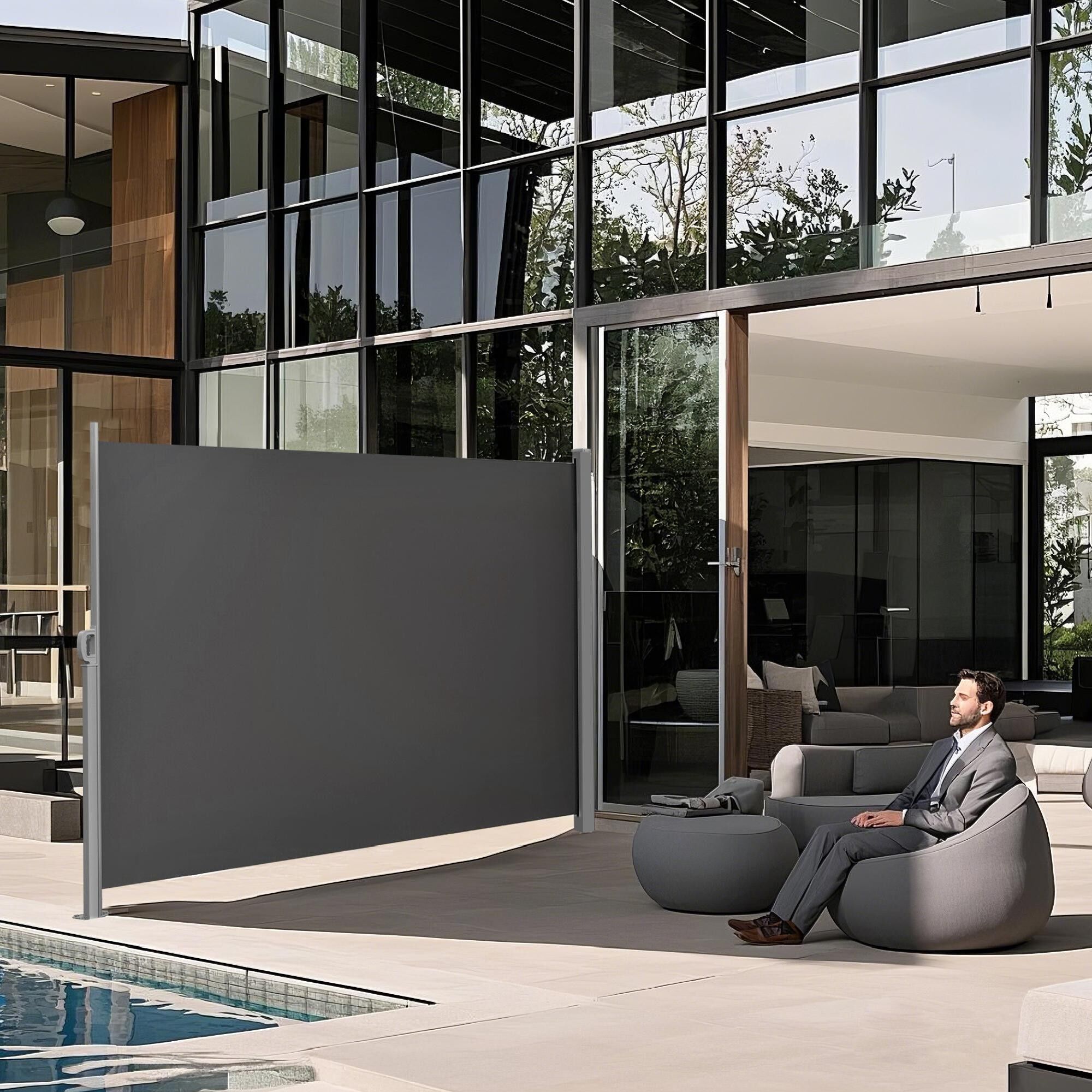 Tendalino laterale con cassonetto in acciaio, antiruggine, utilizzabile - 180 x 450 cm 1