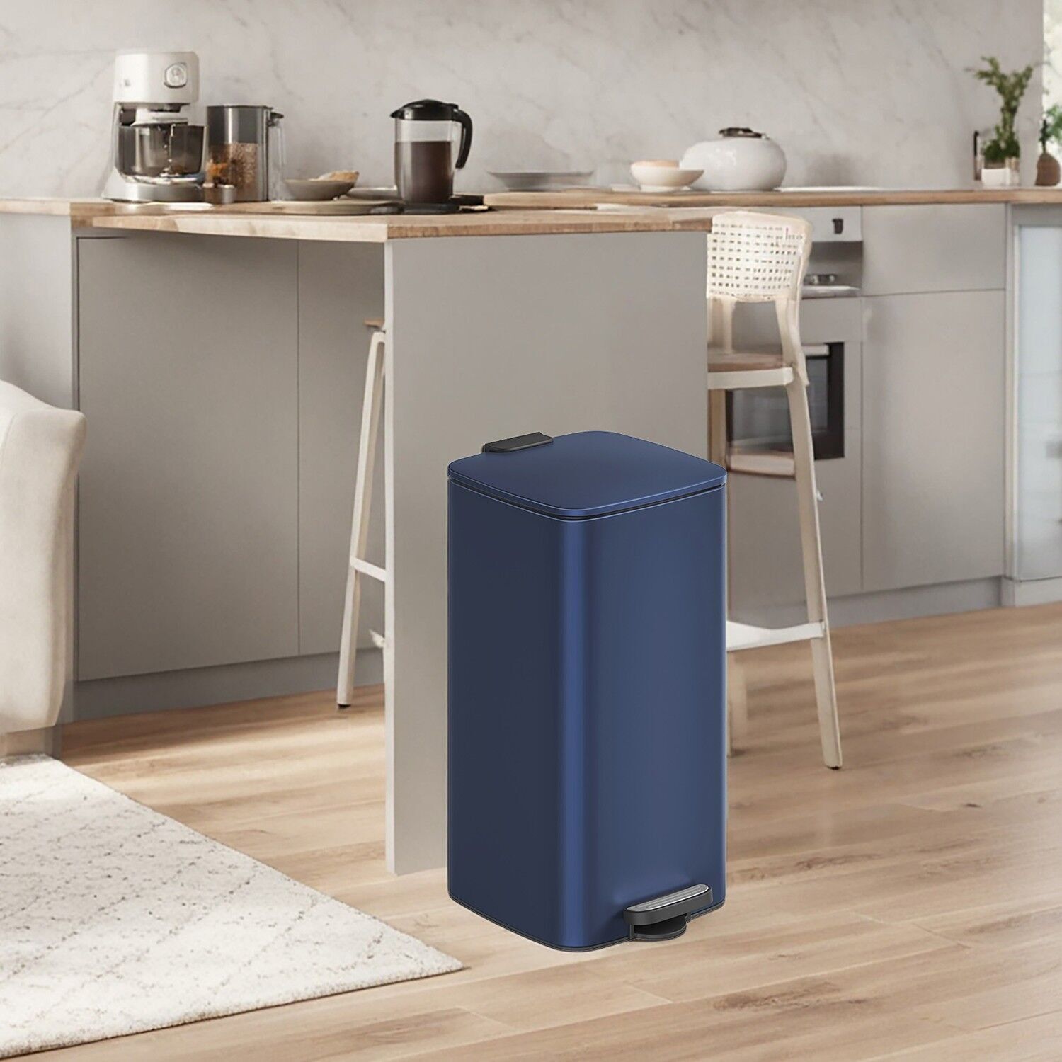 Pattumiera per rifiuti da cucina, pattumiera da 30 litri, pattumiera a pedale - 34 x 28,5 x 54,4 cm 3