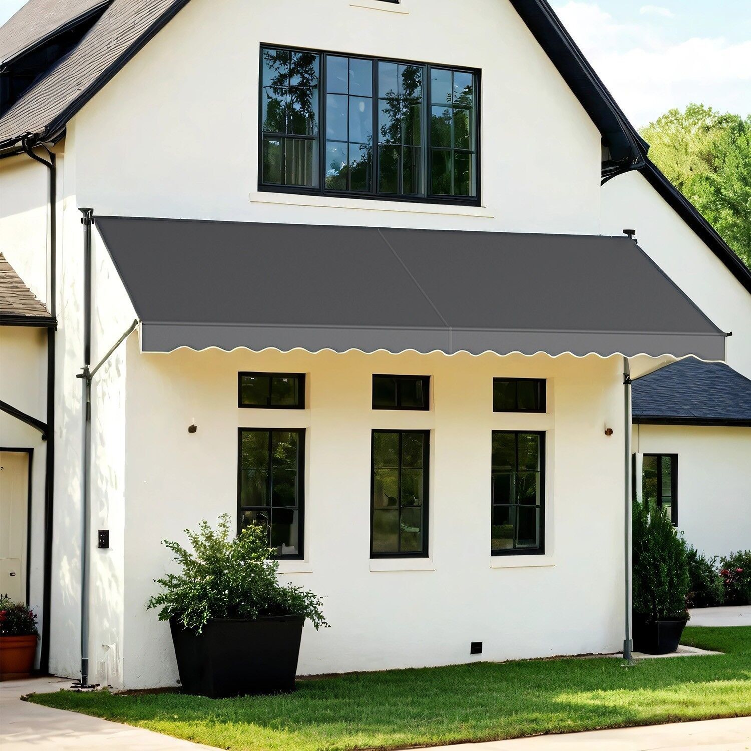 Tenda da sole a morsetto per balcone regolabile in altezza - 400 x 120 cm