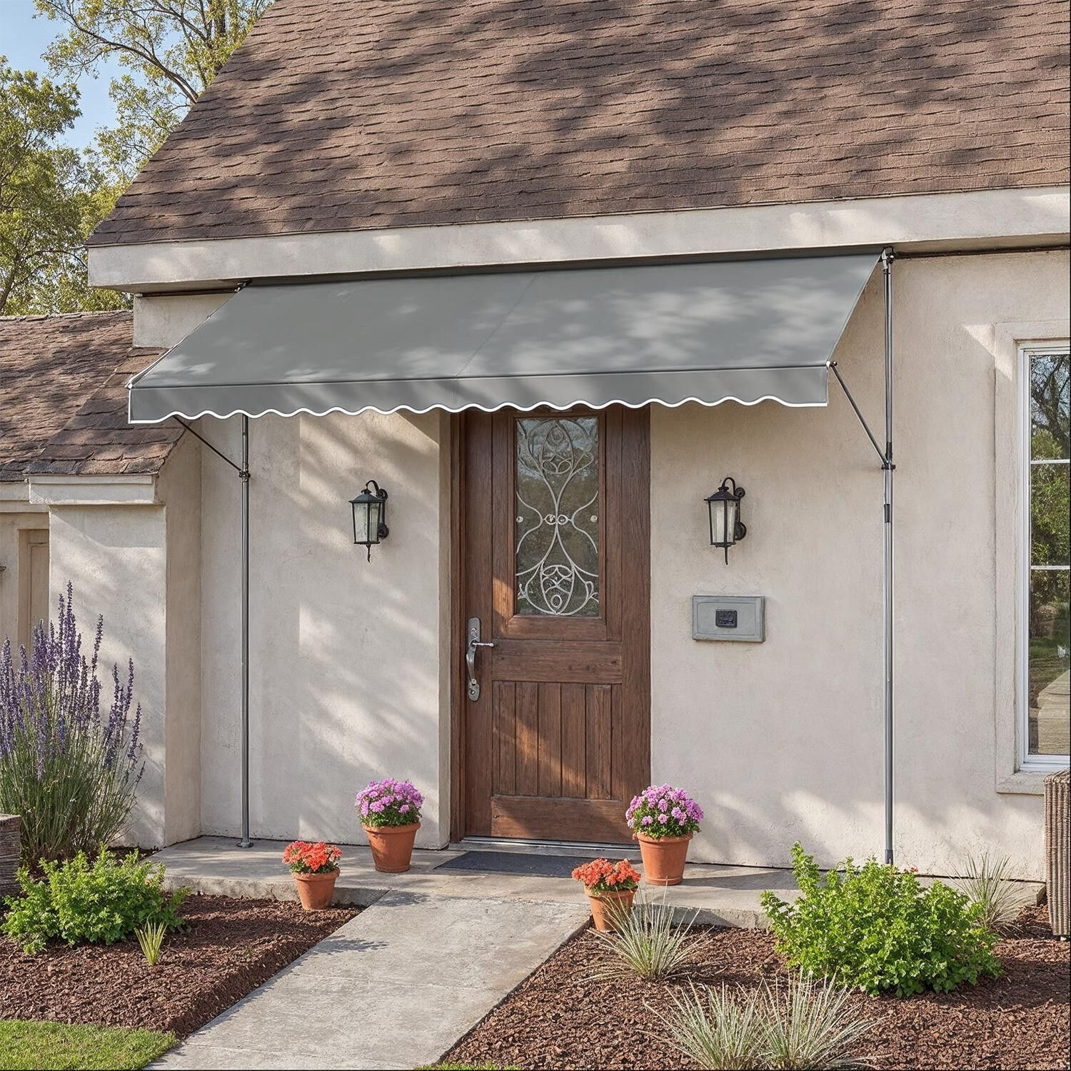 Tenda da sole a morsetto per balcone regolabile in altezza - 400 x 120 cm 2 pezzi