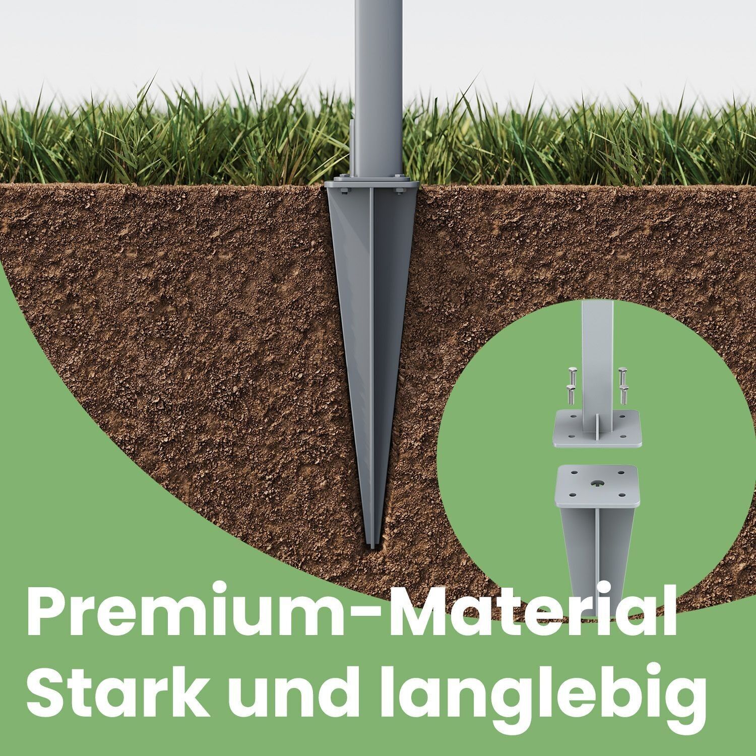 Chiodo di fissaggio per tenda laterale, adatto solo per tende laterali in alluminio Mooistoerwonen - 11,5 x 11,5 x 46 cm 1