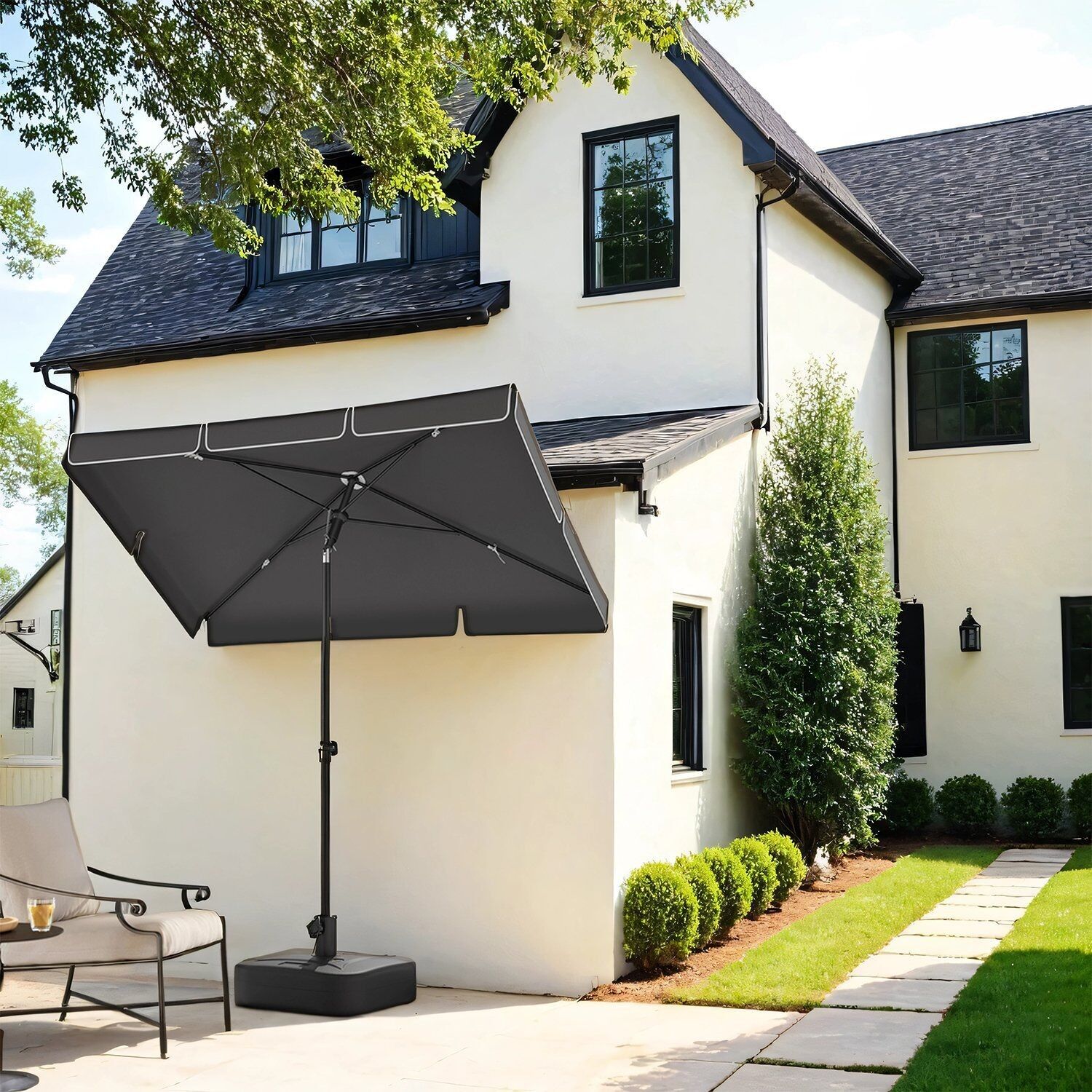 Ombrellone 180 x 125 cm, protezione solare UPF 50+, protezione solare per balconi