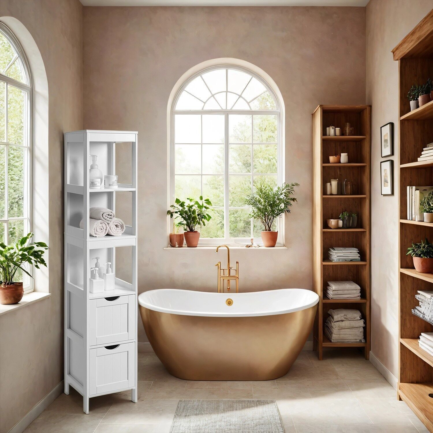 Mobiletto da bagno, mobiletto da appoggio, mobile da bagno - 30 x 30 x 141,5 cm