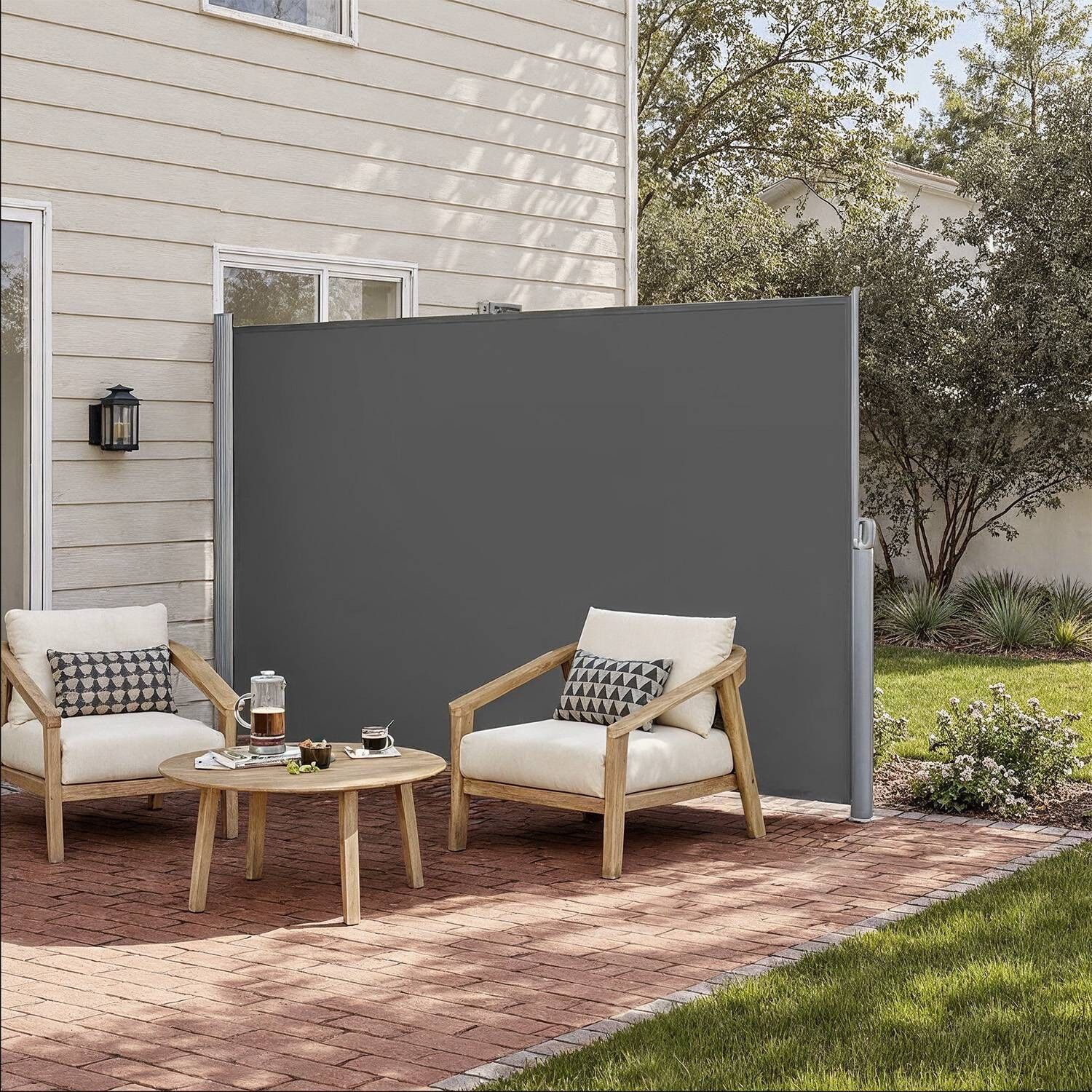 Tenda da sole laterale con cassonetto in alluminio, retrattile, opaca - 200 x 400 cm