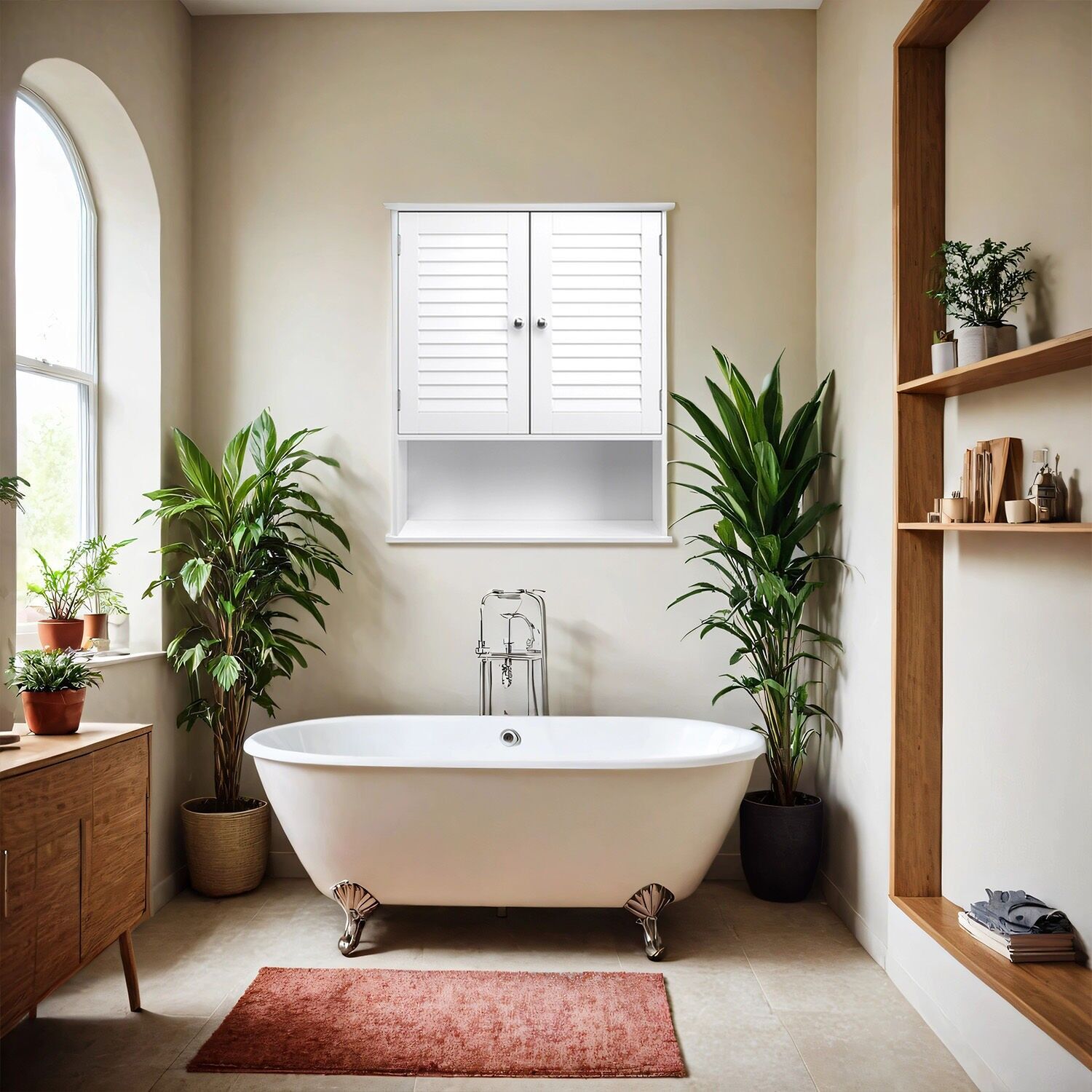 Mobiletto da bagno, pensile, armadietto porta medicinali con ripiano regolabile - 20 x 60 x 70 cm