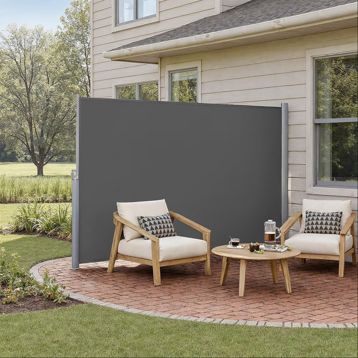 Tendalino laterale con cassonetto in acciaio, antiruggine, utilizzabile - 400,1 x 200,1 cm