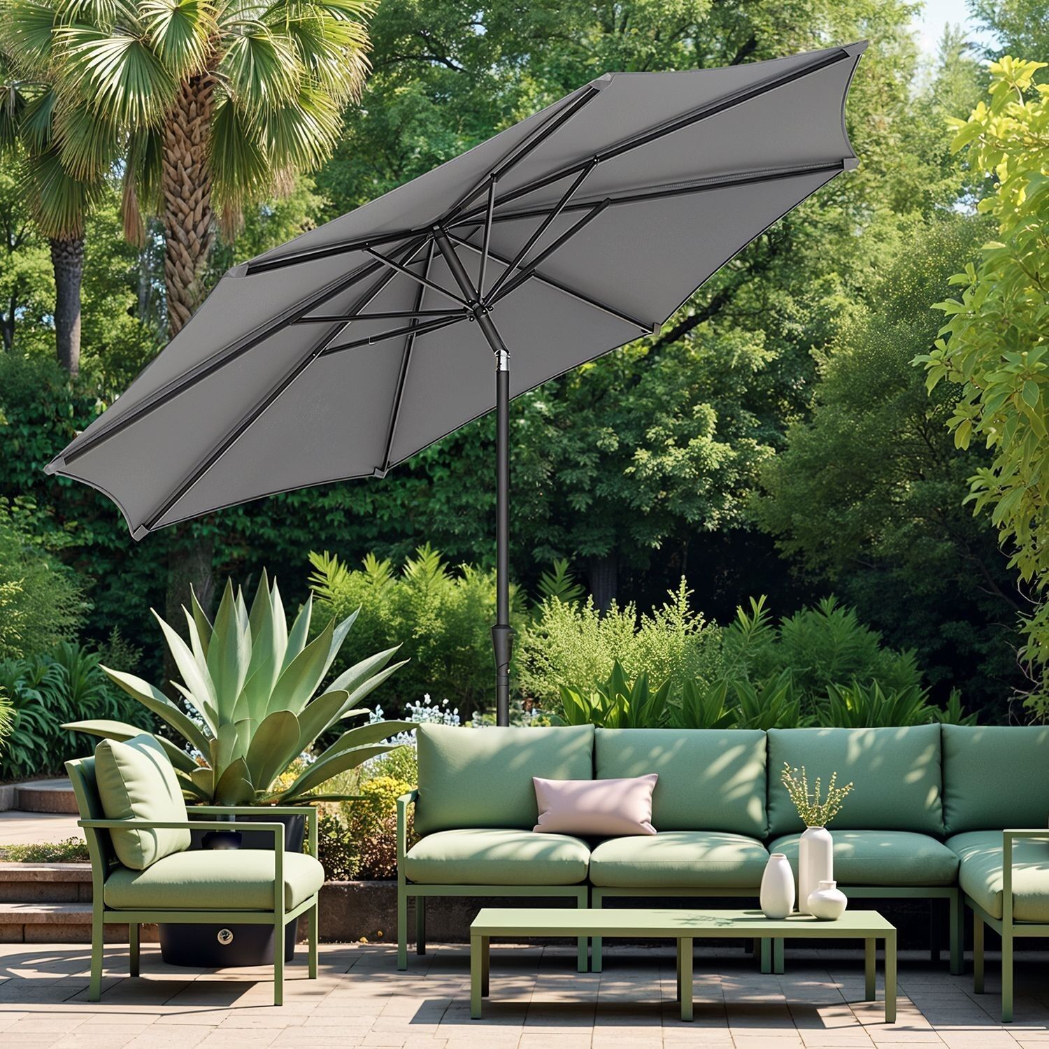 Ombrellone 340 cm, UPF 50+, ombrellone da spiaggia