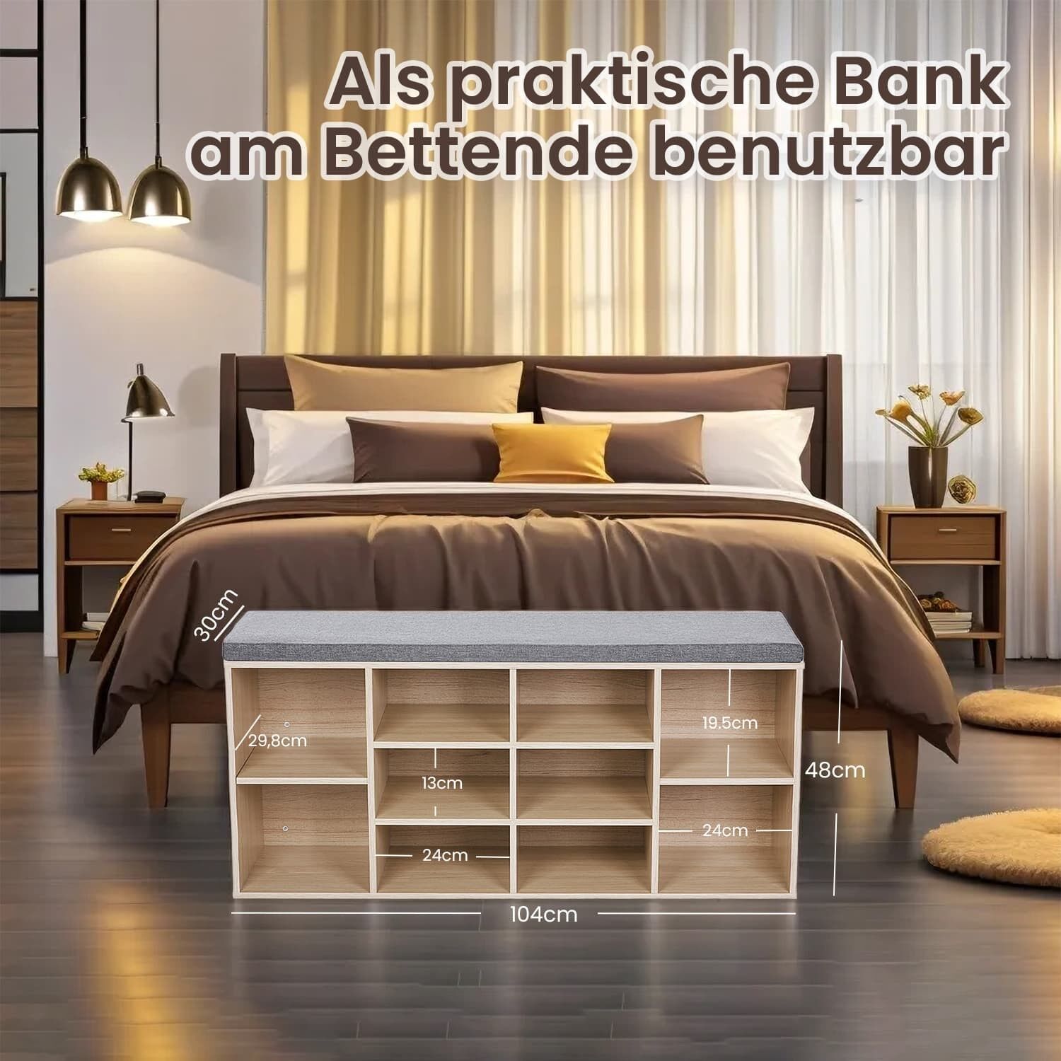 Panca portascarpe, scarpiera, panca - 104 x 30 cm 1