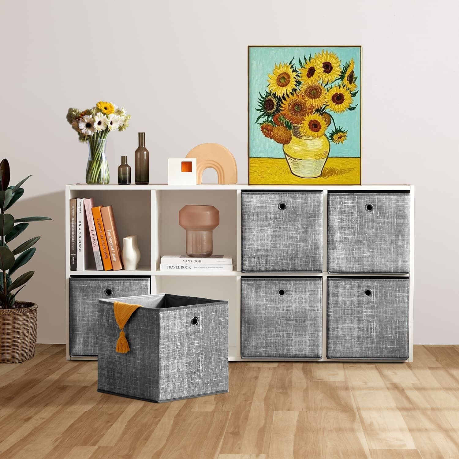 Set di 6 scatole portaoggetti pieghevoli - 30 x 30 x 30 cm 2