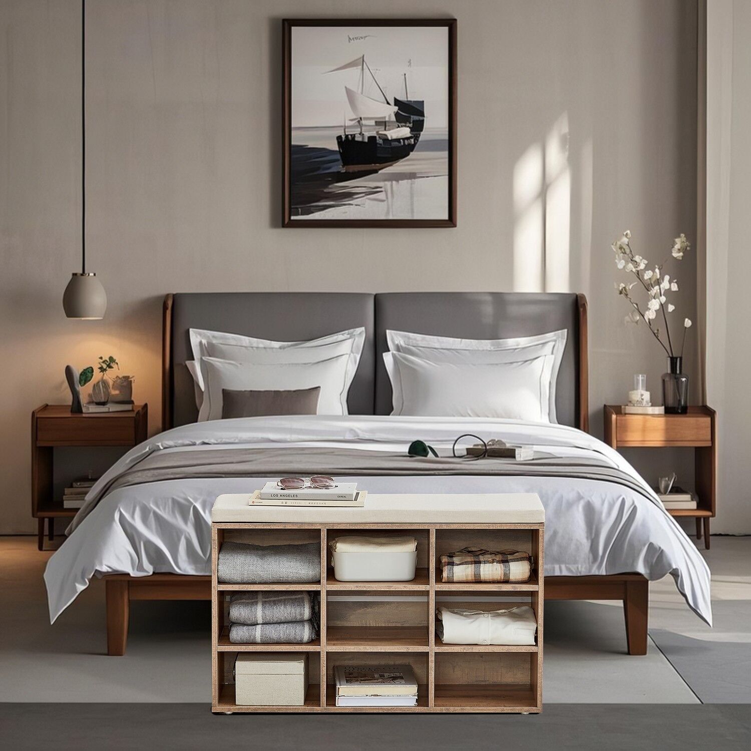 Panca portascarpe con spazio di archiviazione, scarpiera con seduta, panca - 30,3 x 78,5 x 48 cm 1