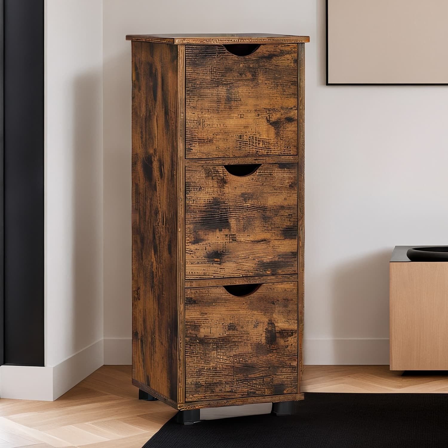 Mobiletto da bagno, mobiletto portaoggetti, con 3 cassetti - 30 x 30 x 80 cm