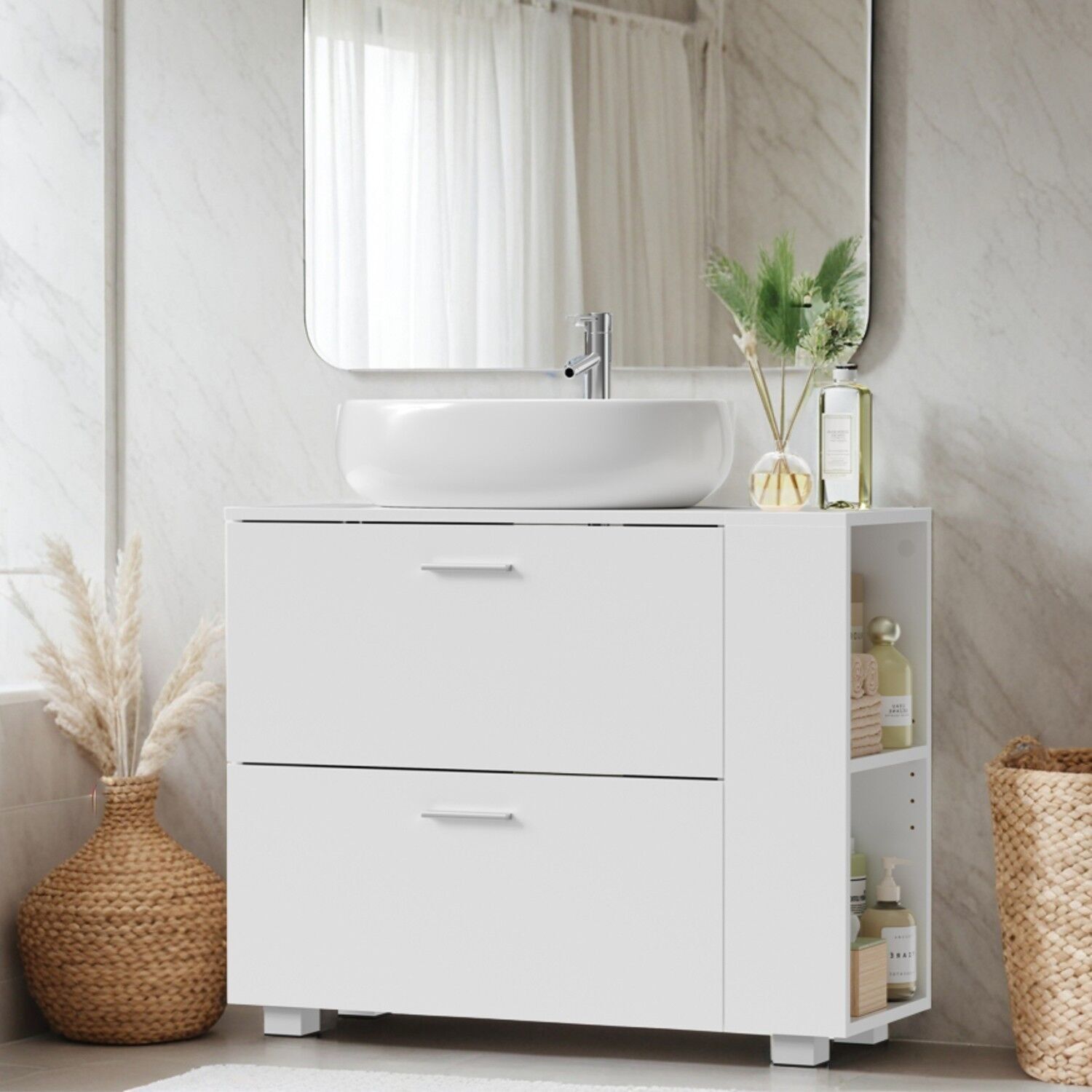 Mobile lavabo, open space, mobiletto bagno - 30 x 80 x 64 cm