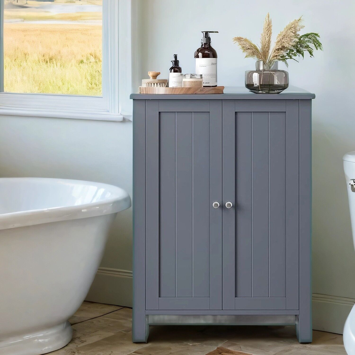 Mobiletto da bagno, mobiletto da bagno indipendente, mobiletto portaoggetti - 60 x 80 x 30 cm 1