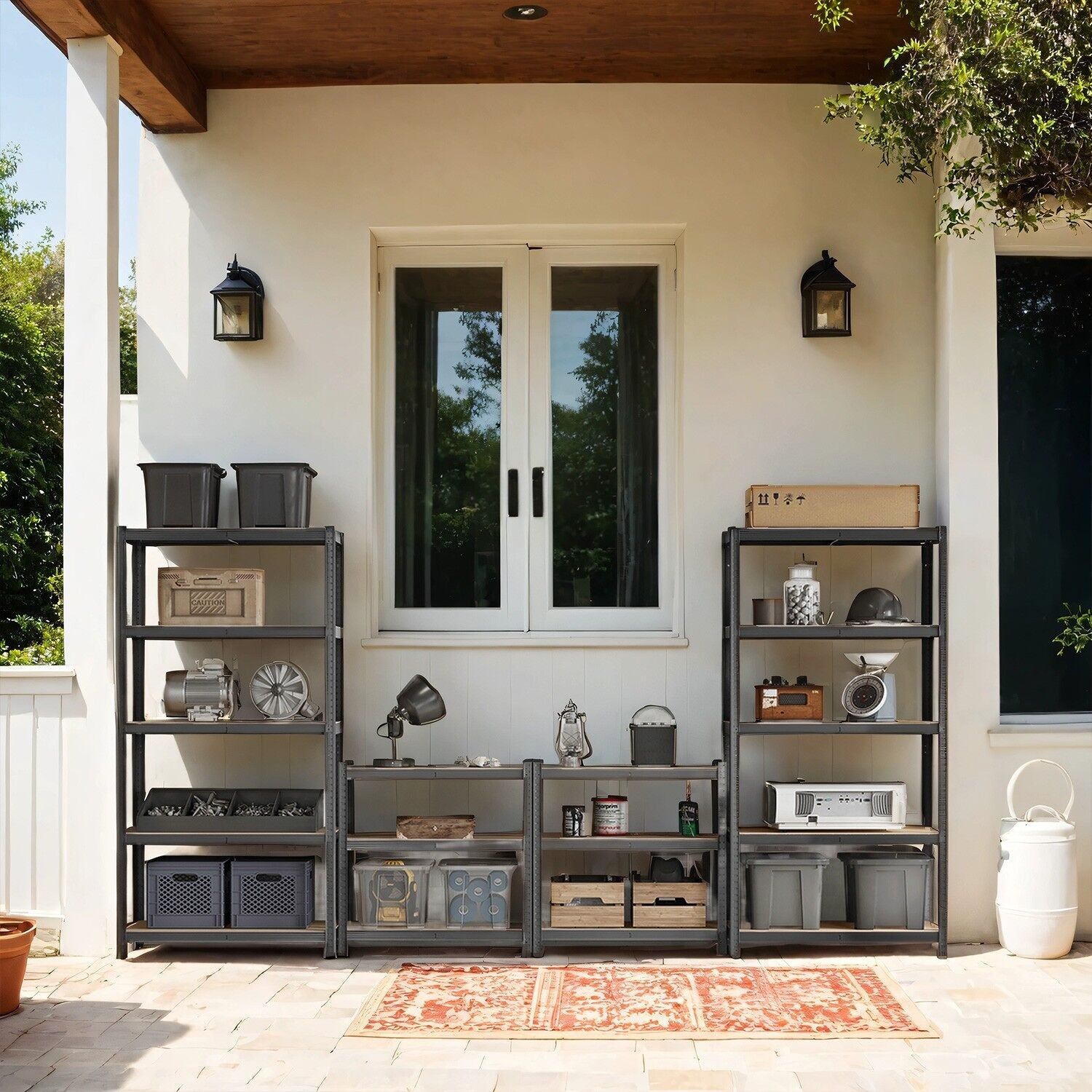 Scaffale portaoggetti, scaffale per carichi pesanti, scaffale da cantina - 200 x 120 x 60 cm