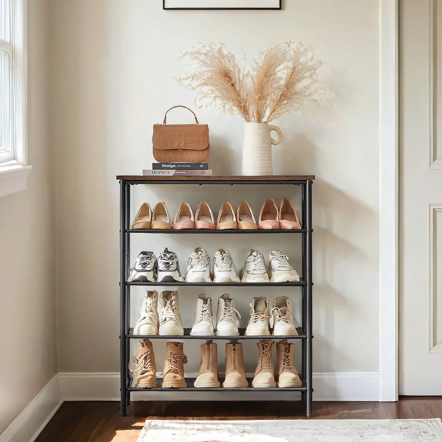 Scarpiera da 5 pezzi, per 12-16 paia di scarpe, organizer per scarpe - 75 x 30 x 91 cm