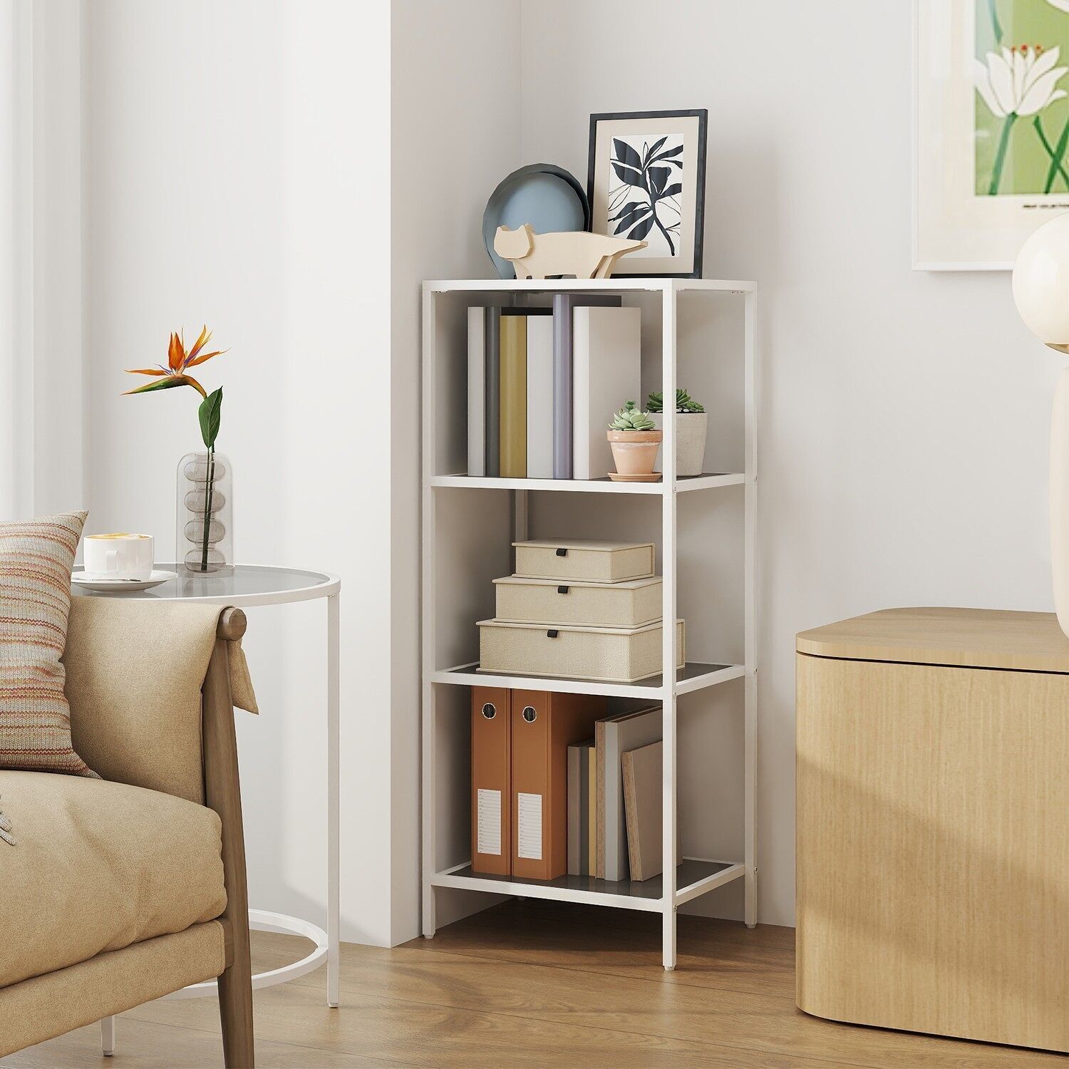 4 pezziMensola, mensola da bagno con vetro caldo, per bagno - 30 x 40 x 95 cm