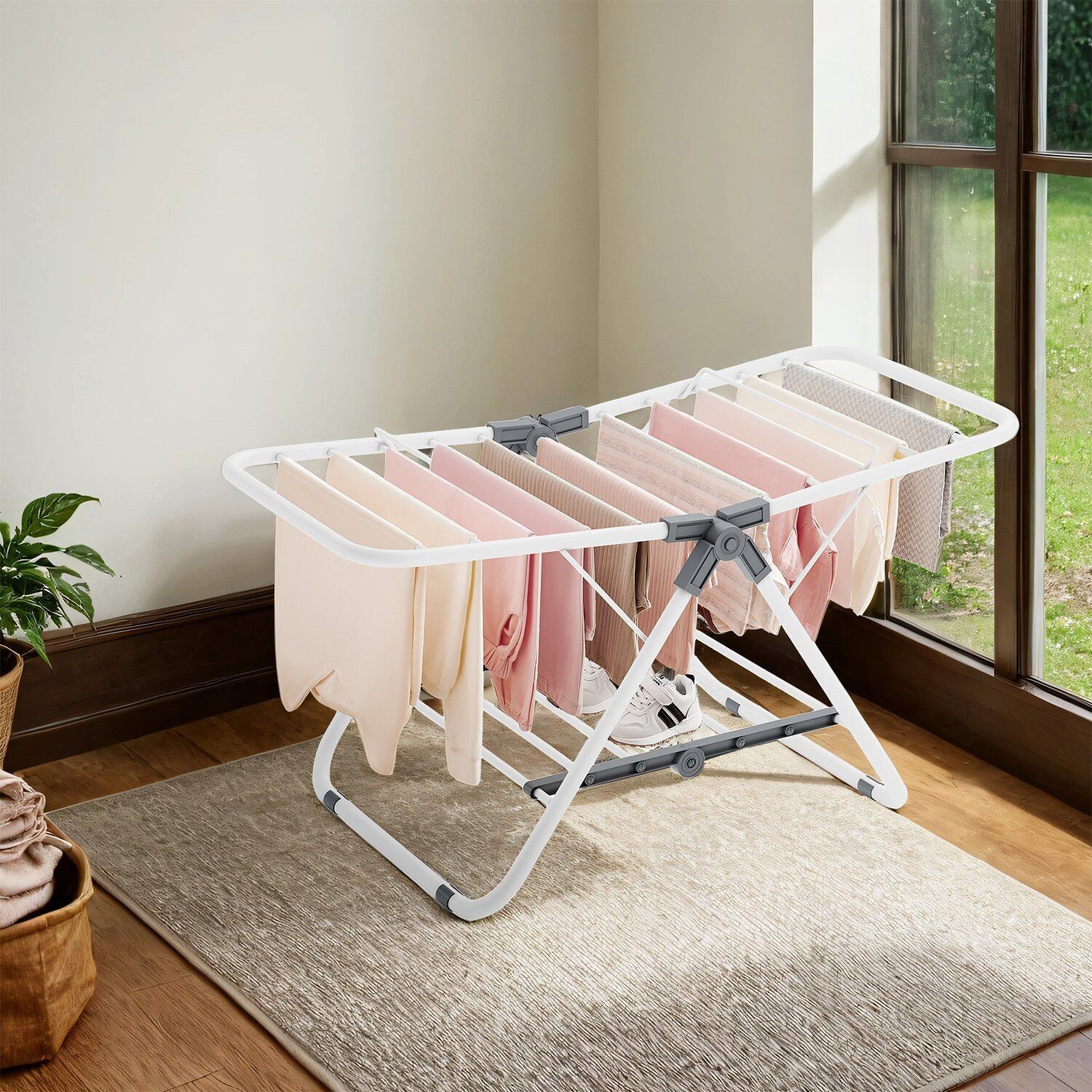 Piccolo stendibiancheria, stendibiancheria verticale con 2 ali, pieghevole - 44 x 101 x 54 cm 1 pz.