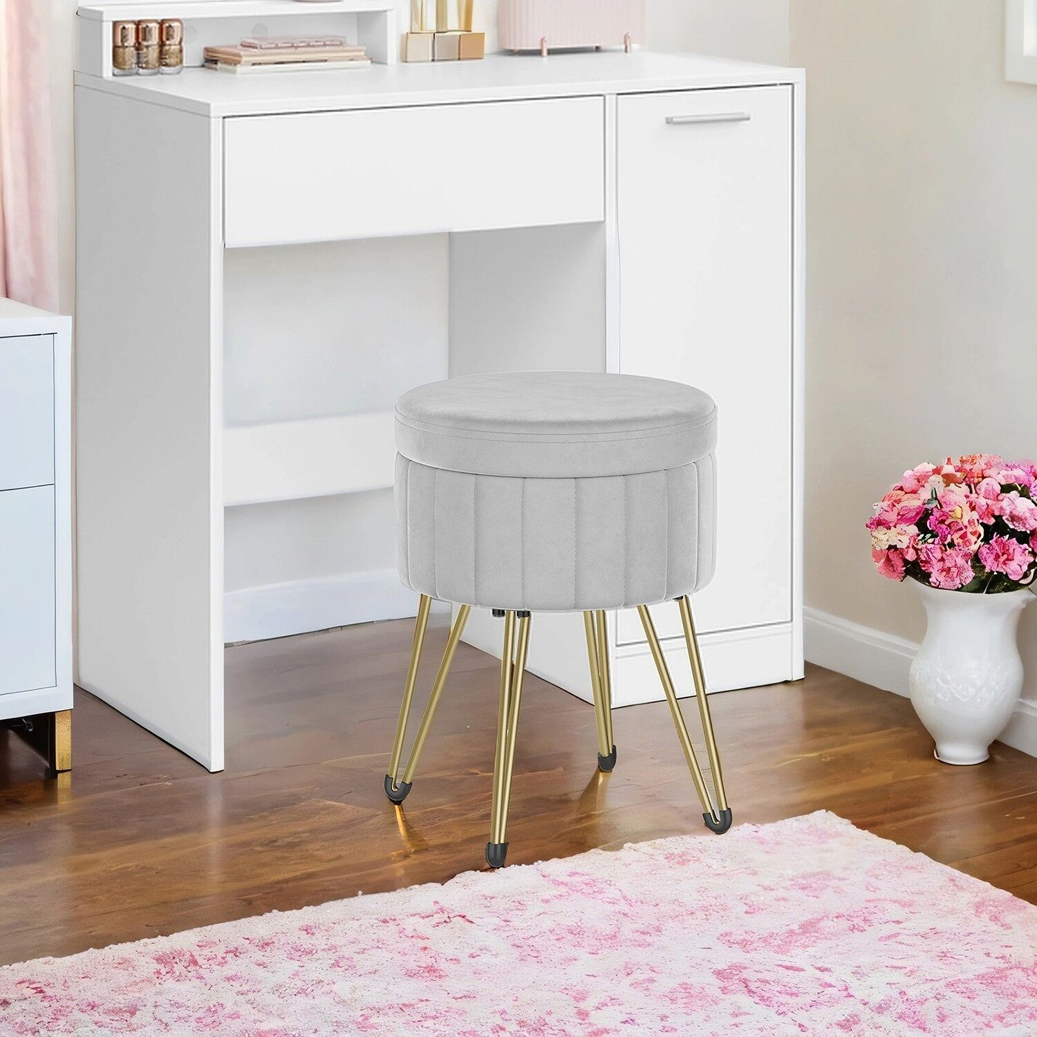 Sgabello, sgabello con spazio di archiviazione, sgabello mucca - 39 cm 3