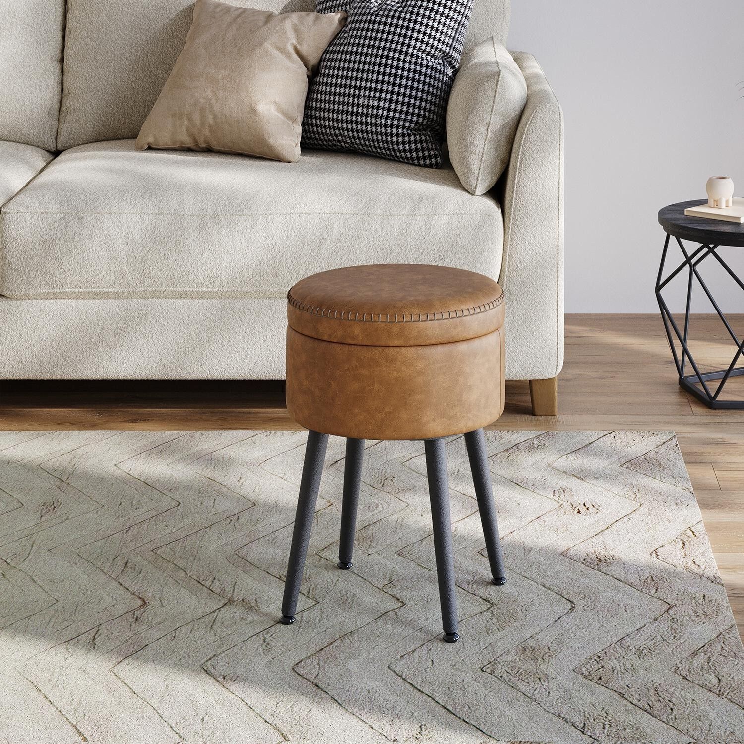 Sgabello, panca con vano contenitore, seduta a cassapanca - 38,2 cm 1