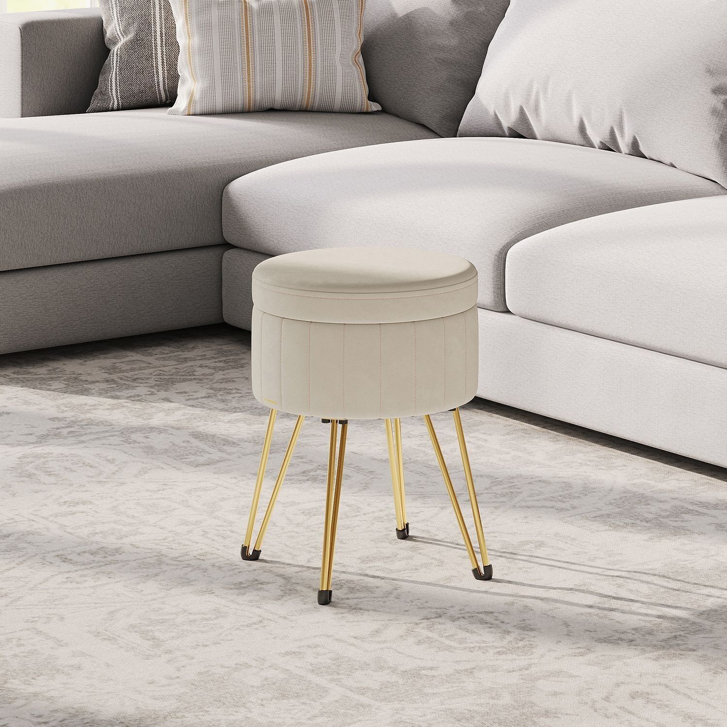 Sgabello, sgabello con spazio di archiviazione, sgabello da mucca - 39 cm 1