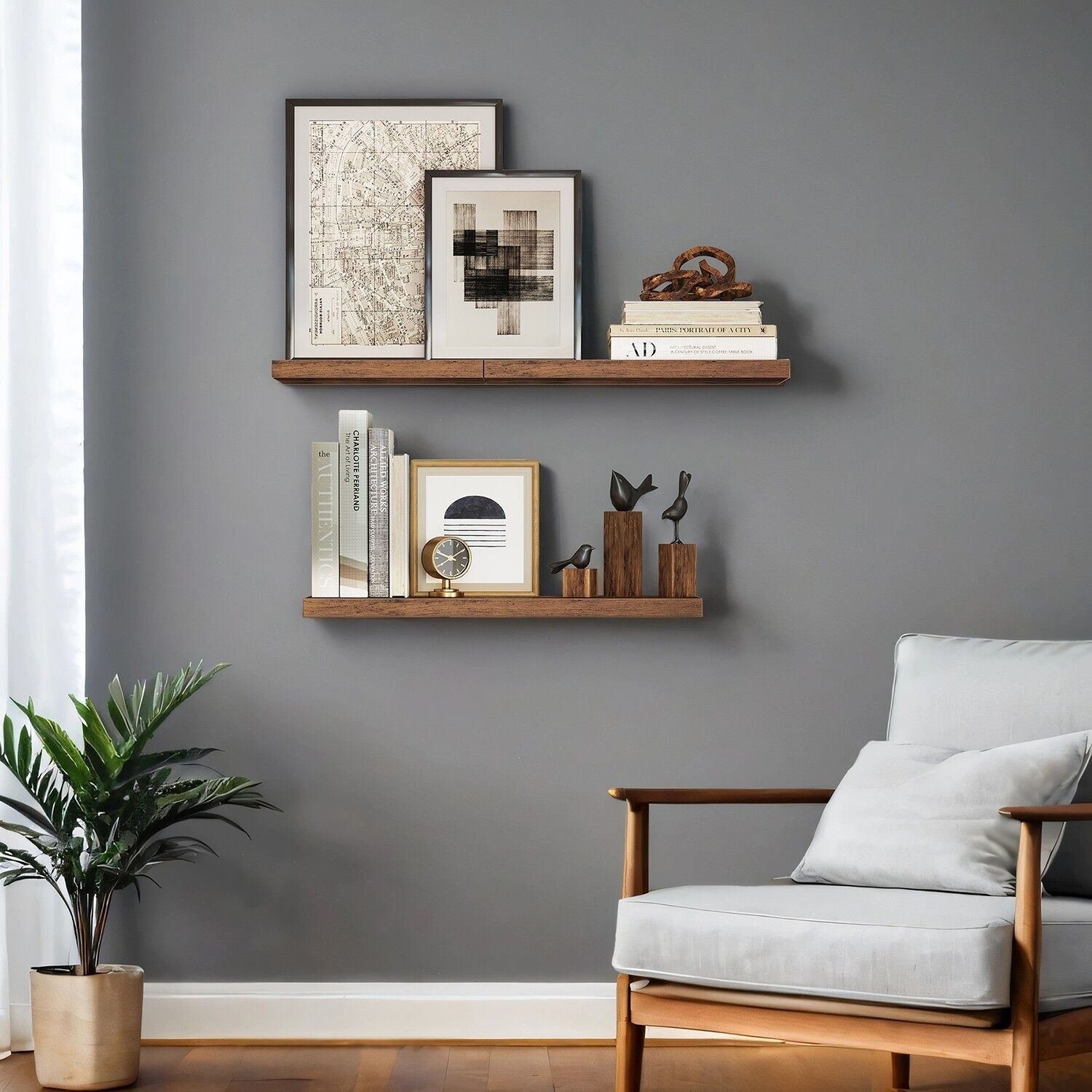 Mensola Schwende in effetto legno - 60 x 20 x 3,8 cm 1 pz.