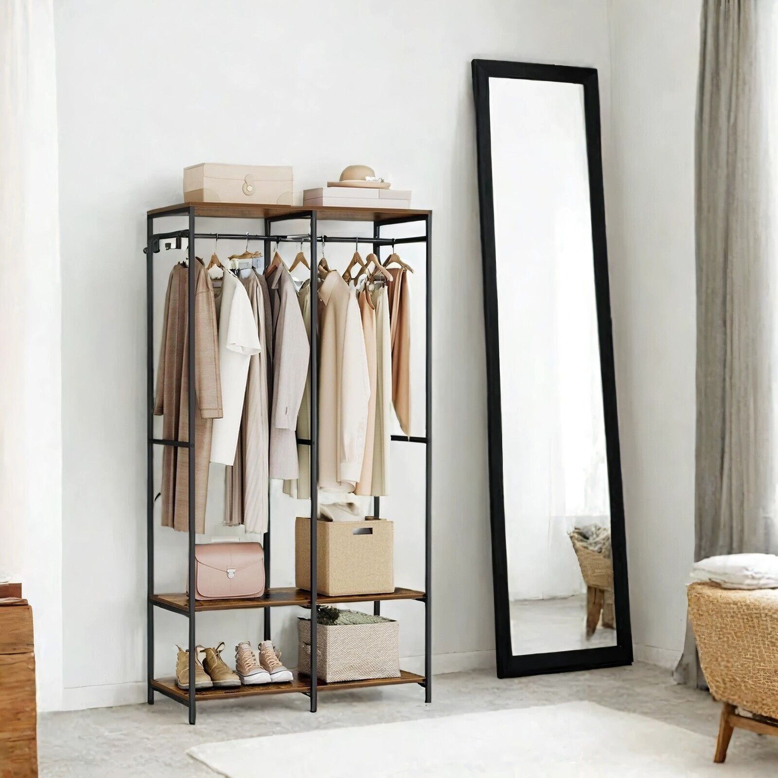 Armadio con asta appendiabiti Vintage Brown - 40 x 94,5 x 180 cm 1