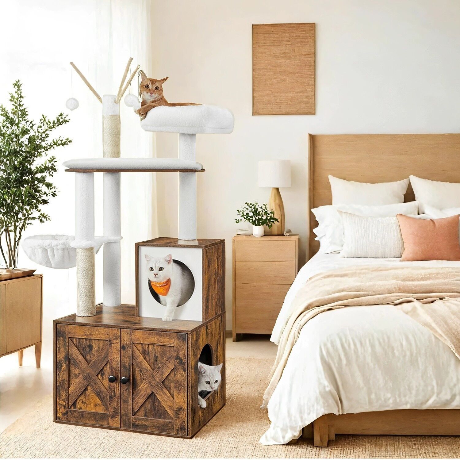 Tiragraffi con lettiera - 57,5 ​​x 50 x 140 cm 1