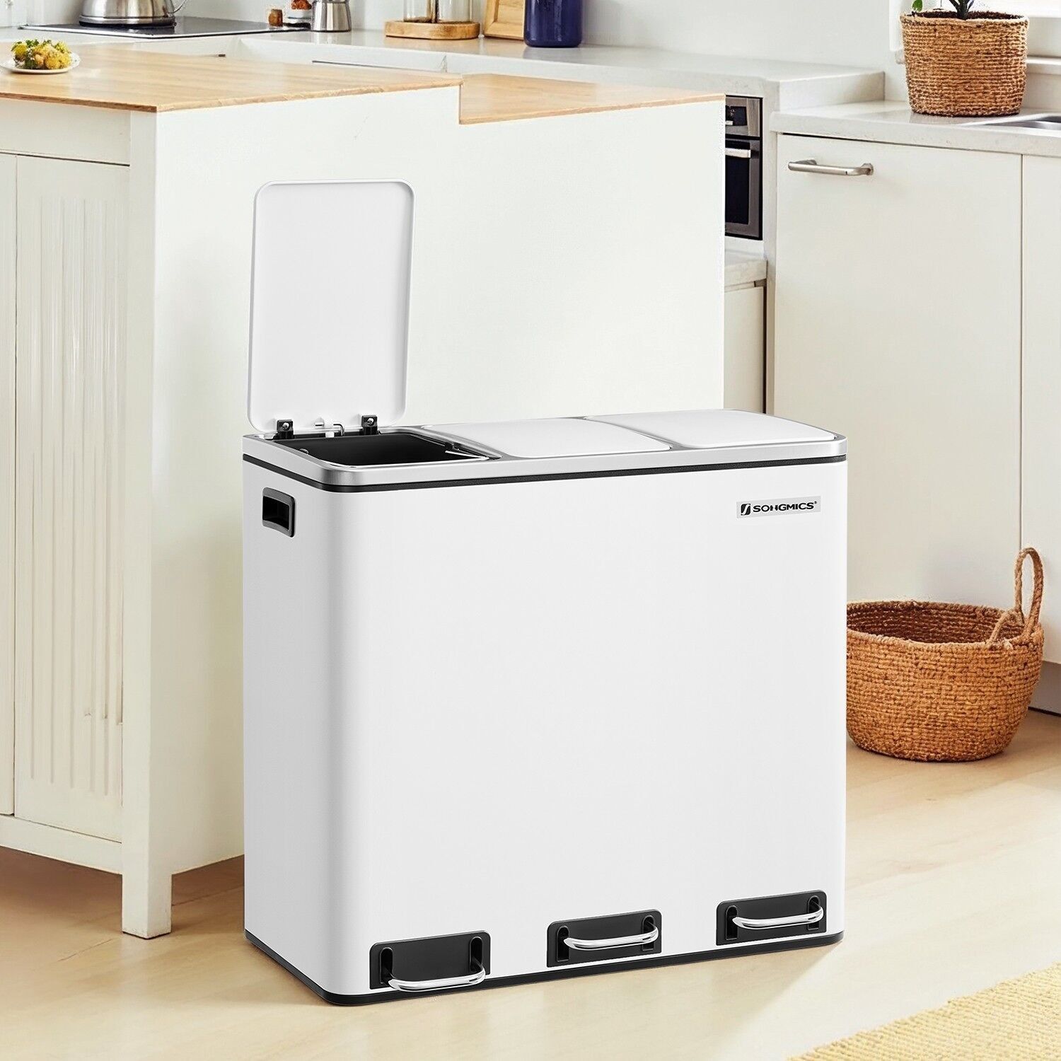 Pattumiera per rifiuti da cucina 3 x 18 L - 61,5 x 31,5 x 56 cm 1