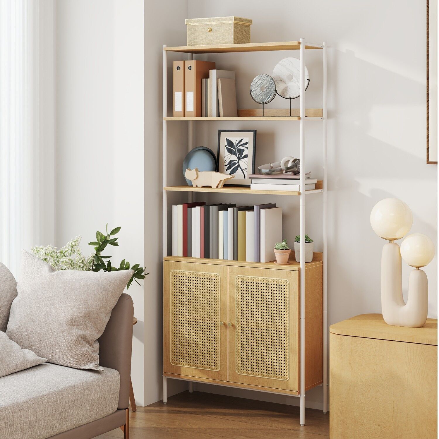 Libreria 6 livelli, ripiano alto, ripiano in piedi - 30 x 76,4 x 174,7 cm 1