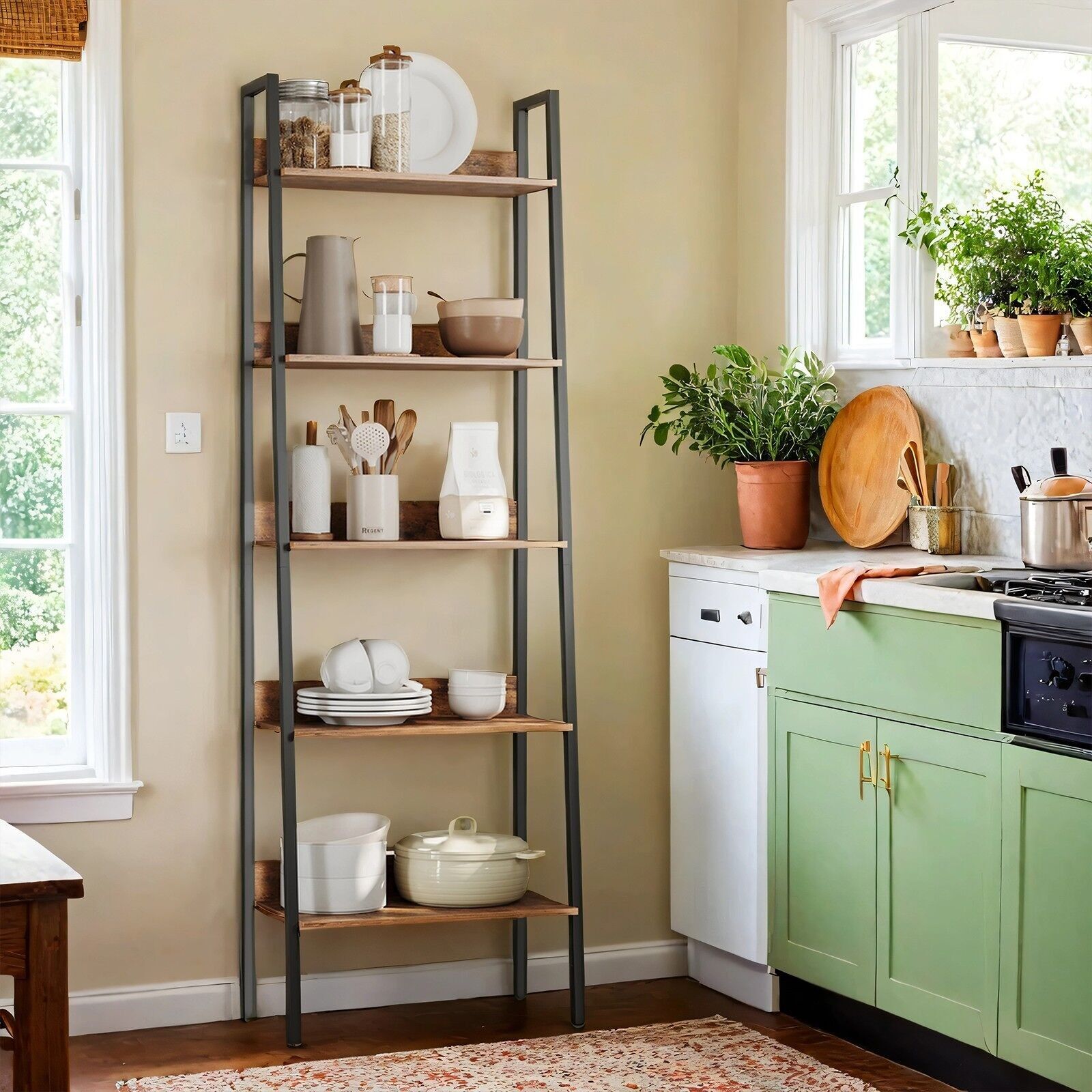 Libreria a 5 ripiani, scaffale a scala, scaffale stretto - 30 x 60 x 170 cm