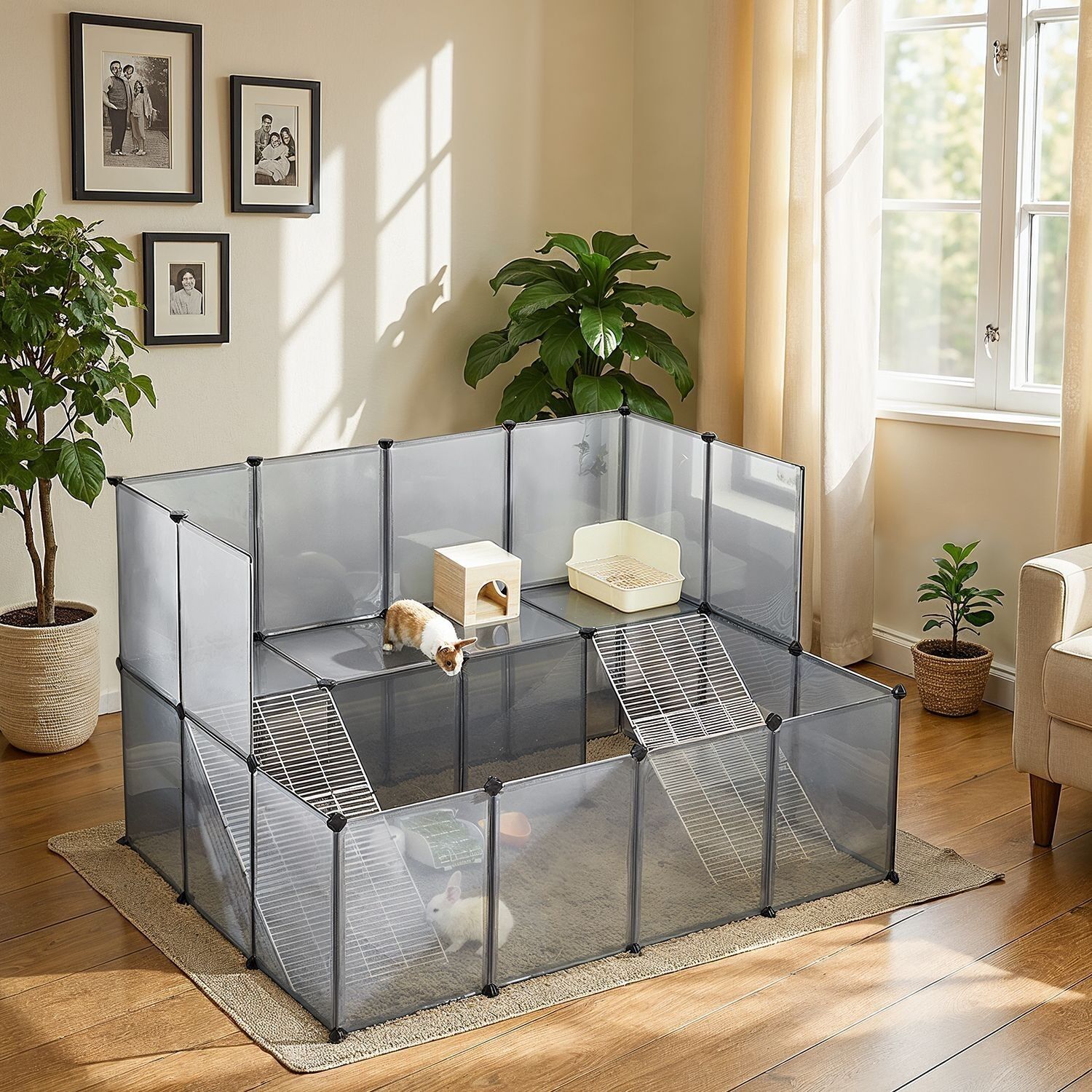 Recinto per conigli da esterno, recinto per piccoli animali, 143 x 108 x 93 cm 1