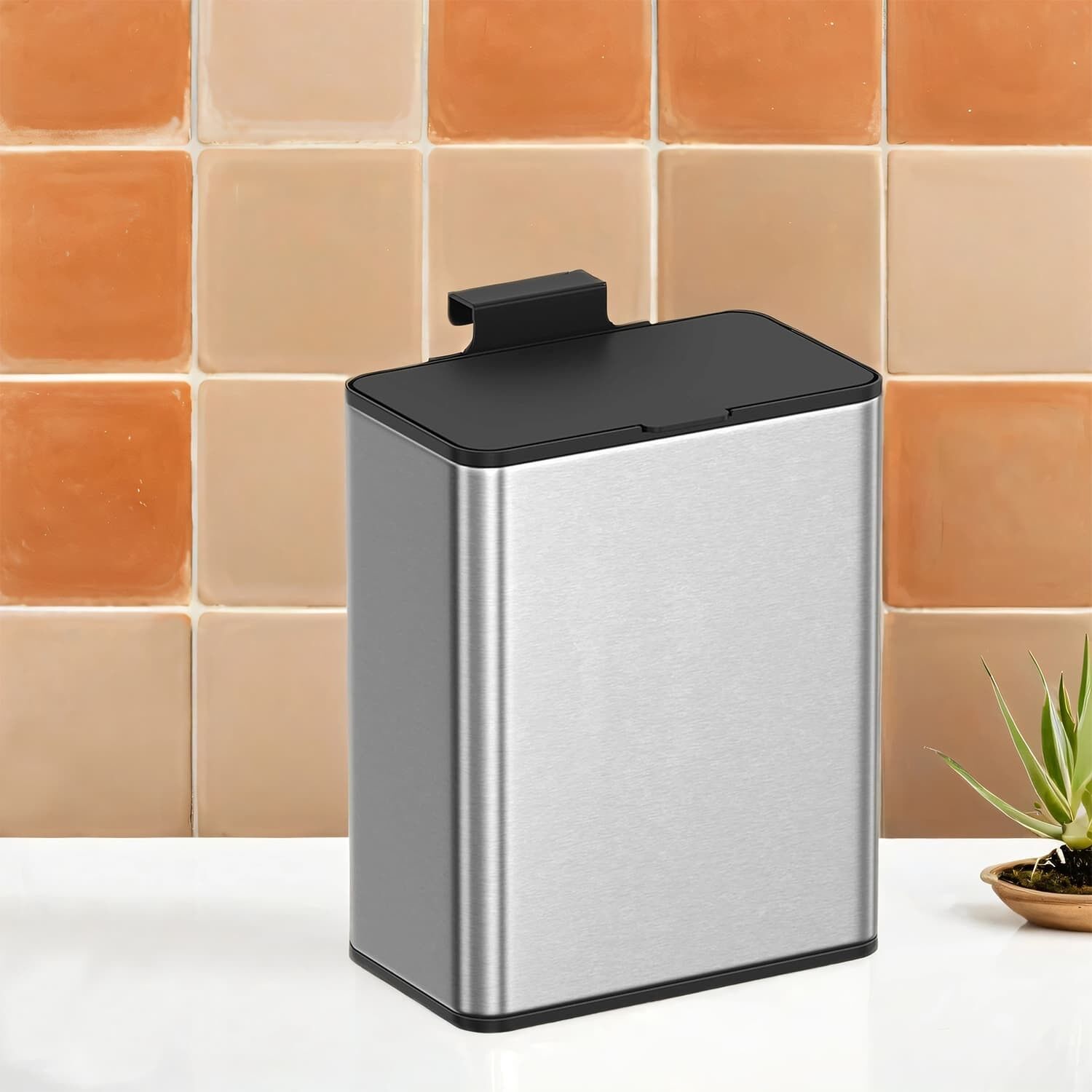 Pattumiera sospesa da 8 litri, contenitore per il compost - 25,8 x 15,2 x 32 cm