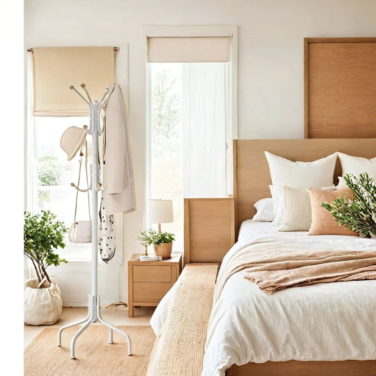 Appendiabiti, gruccia in metallo con 12 ganci, guardaroba - 55 x 55 x 180 cm