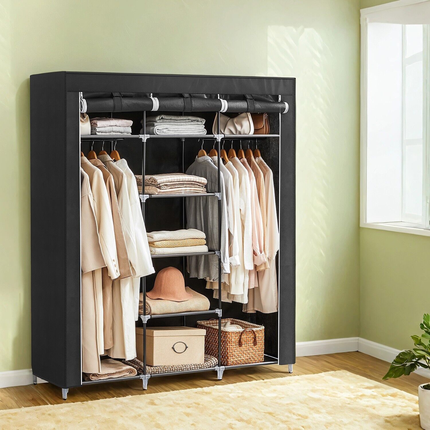 Rivestimento in tessuto 175 x 150 cm Nero 1