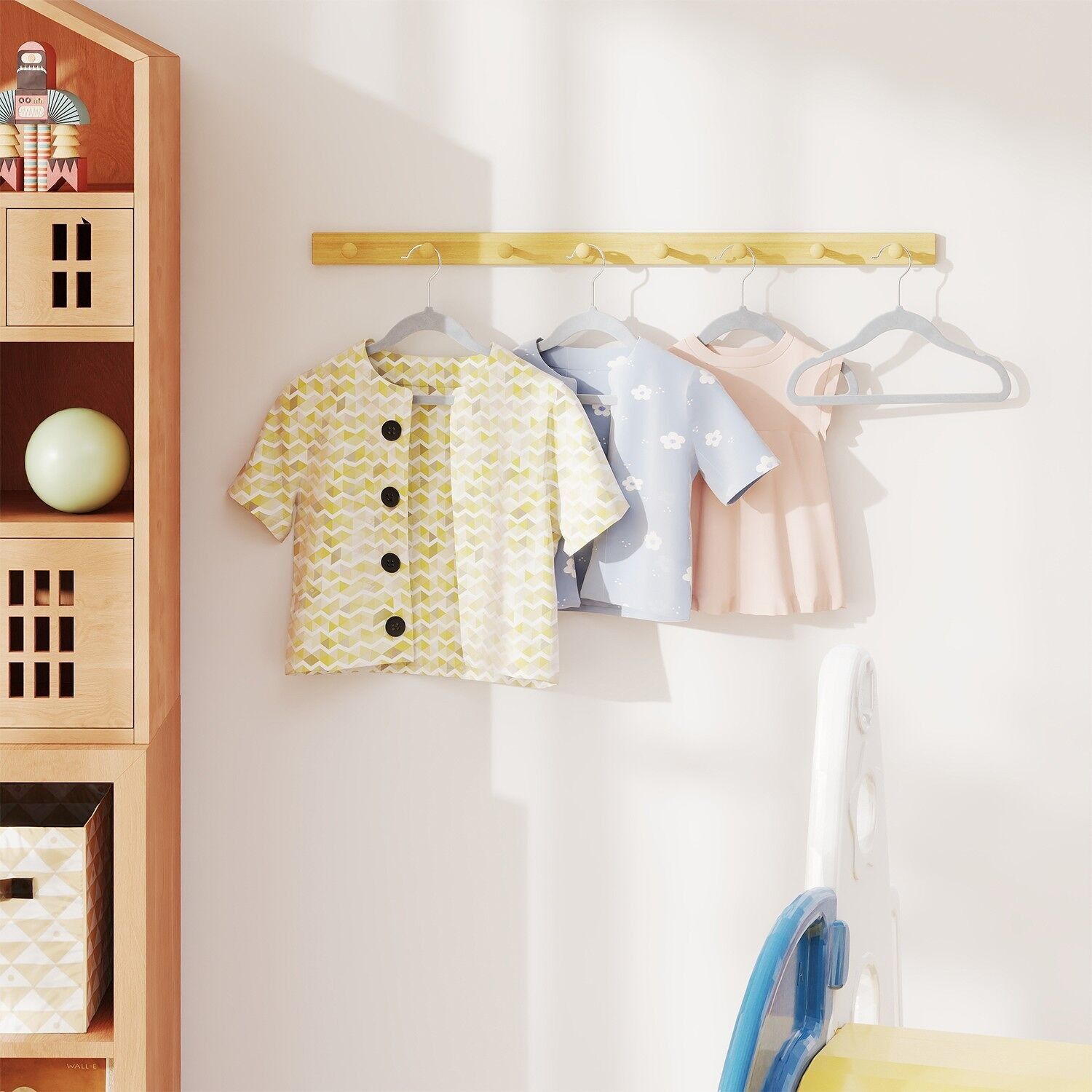 Set di 30 grucce per bambini con ganci girevoli a 360° grigio tortora - 30 x 20,5 cm 1