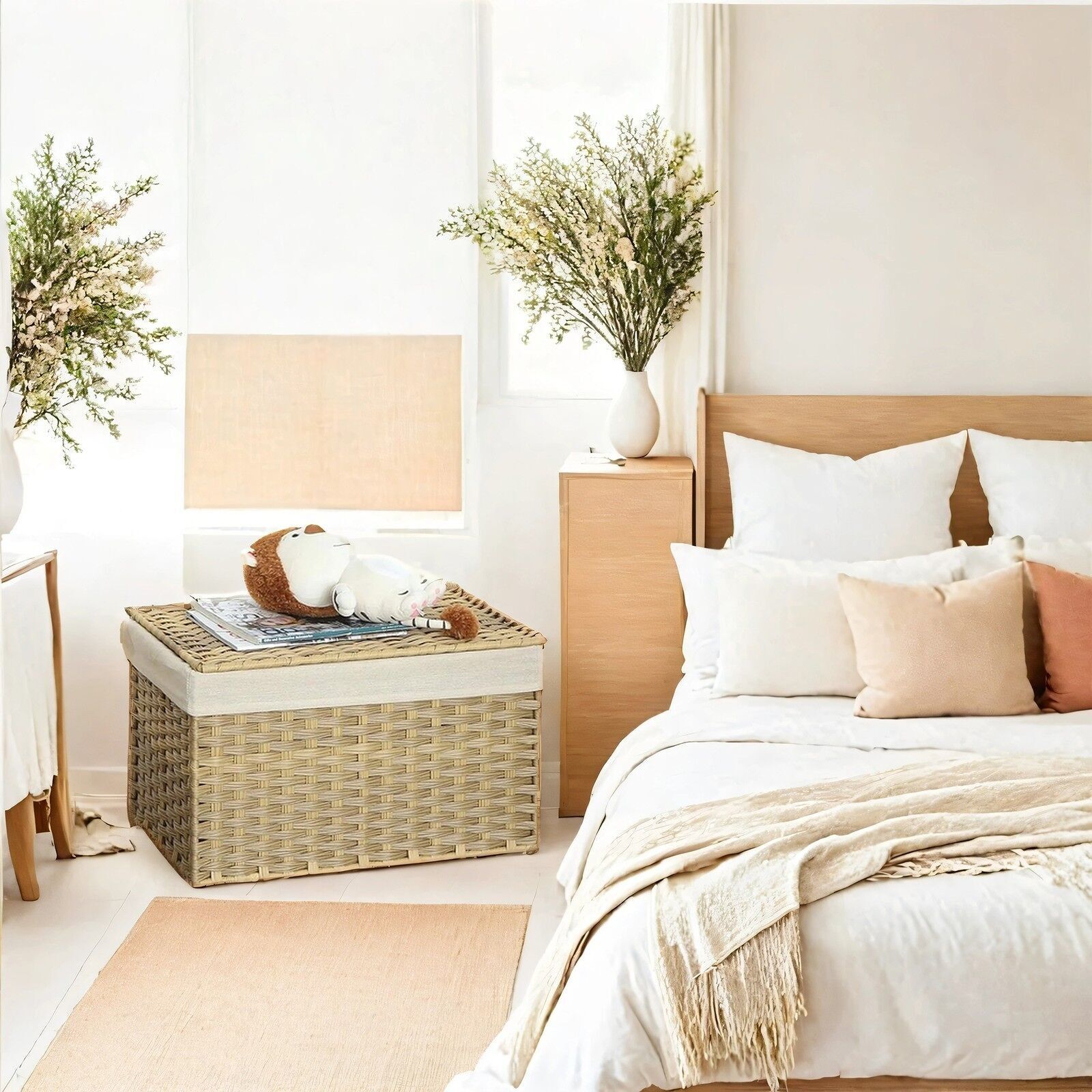 Contenitore in polyrattan naturale - 55,5 x 34 x 34 cm 1