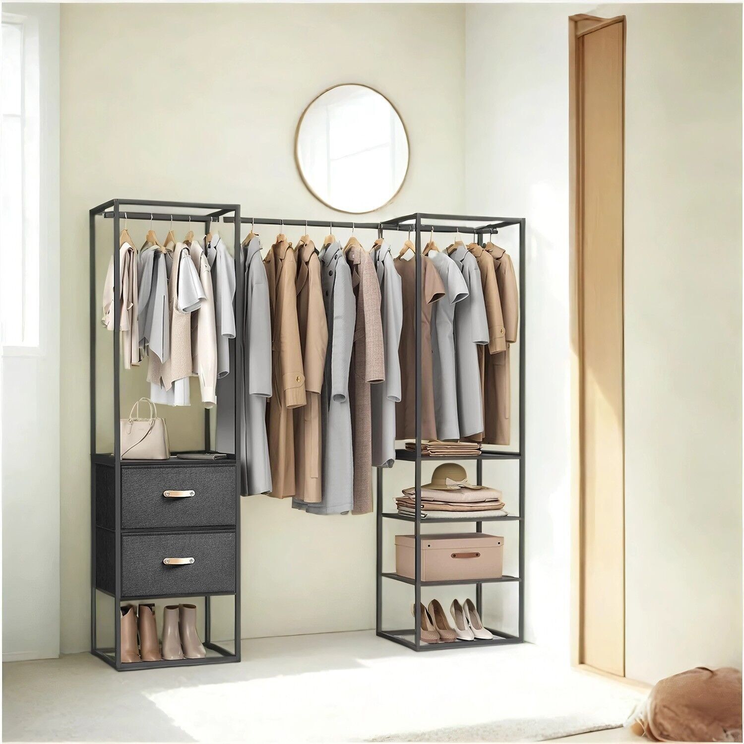 Supporto in rame con 2 diapositive nere - 40 x 150 x 180 cm