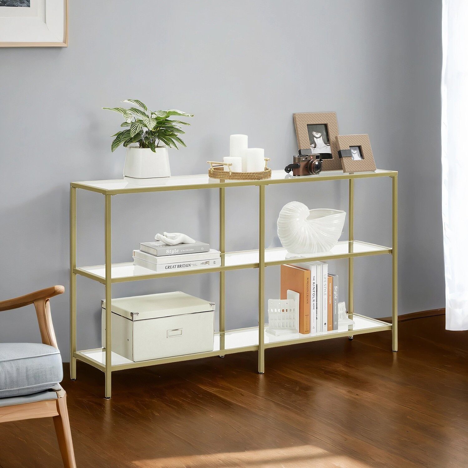 Tavolo consolle a 3 livelli - 130 x 30 x 73 cm 1