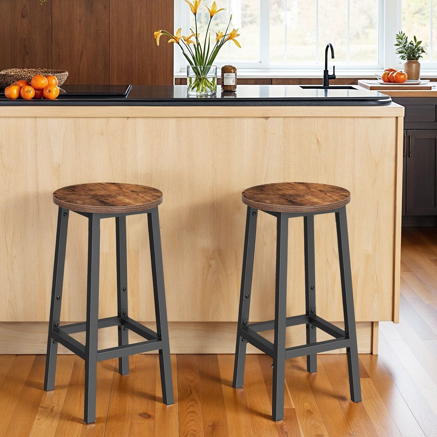 Sgabello da bar con struttura in acciaio - 65 cm 1