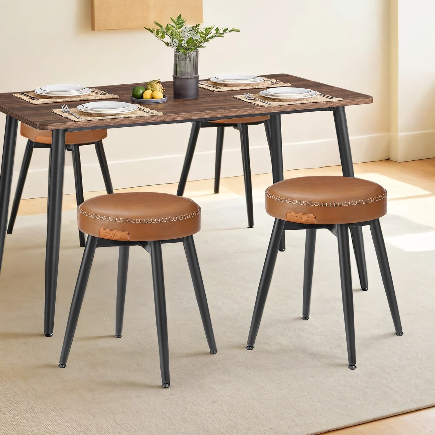 Set di 2 sedie da pranzo della collezione EKHO color marrone caramello – 48,2 cm 1 pz.