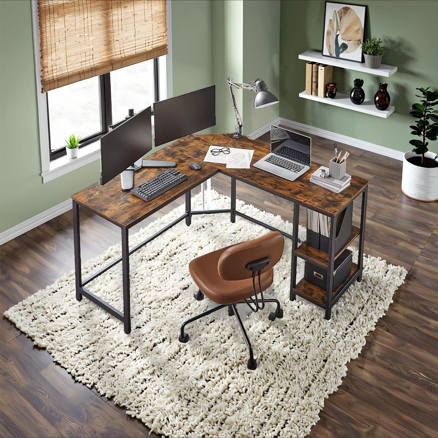 Scrivania angolare in stile industriale - 138 x 138 x 75 cm 1