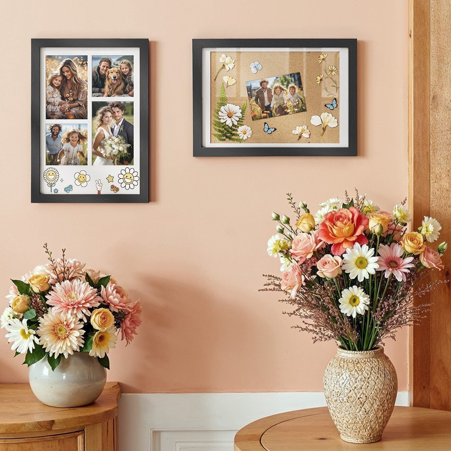 Gancio da parete A4 senza scanalature in frassino nero - 36,5 x 26 cm 1