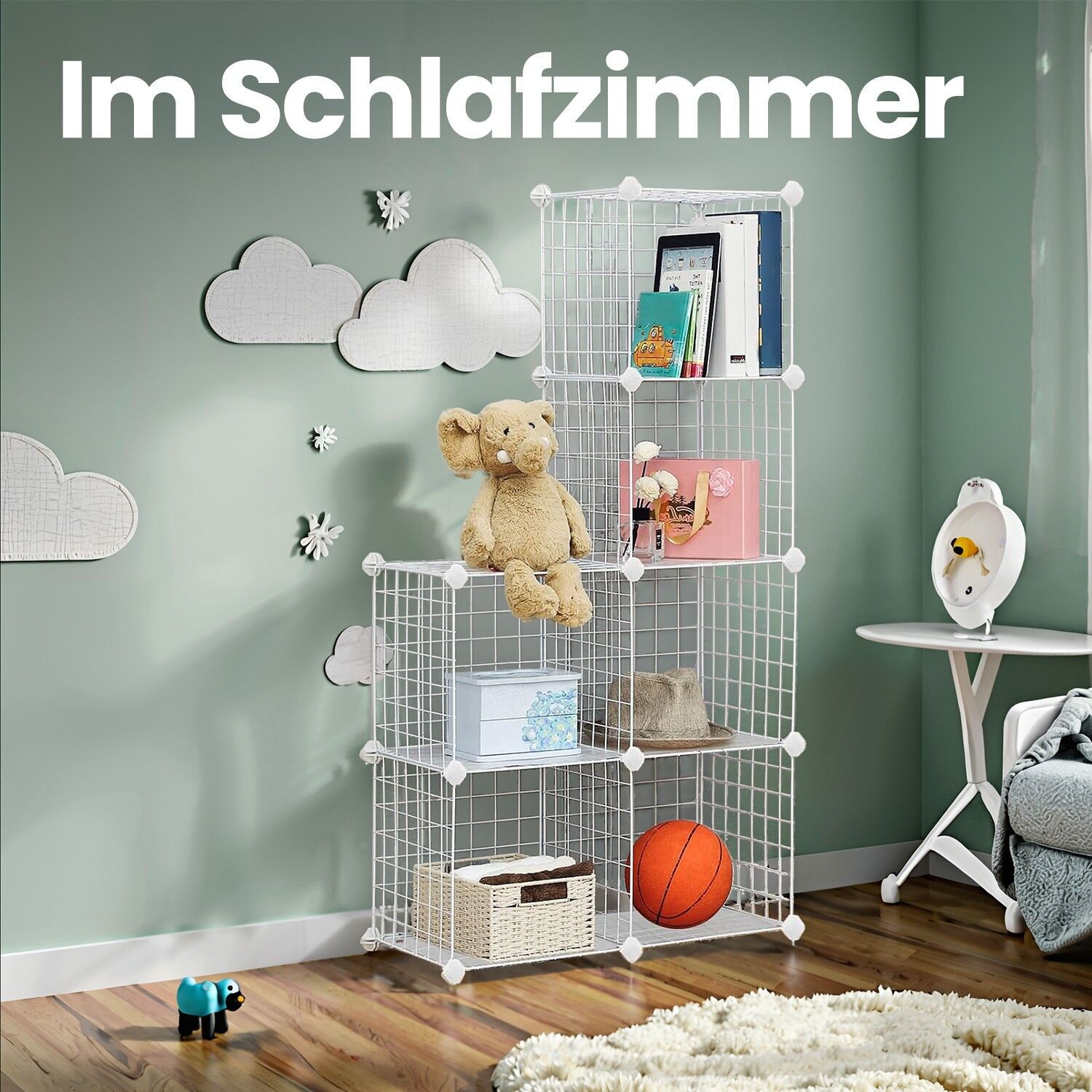 Scaffale con 6 cubi a griglia, bianco - 63 x 31 x 93 cm 1