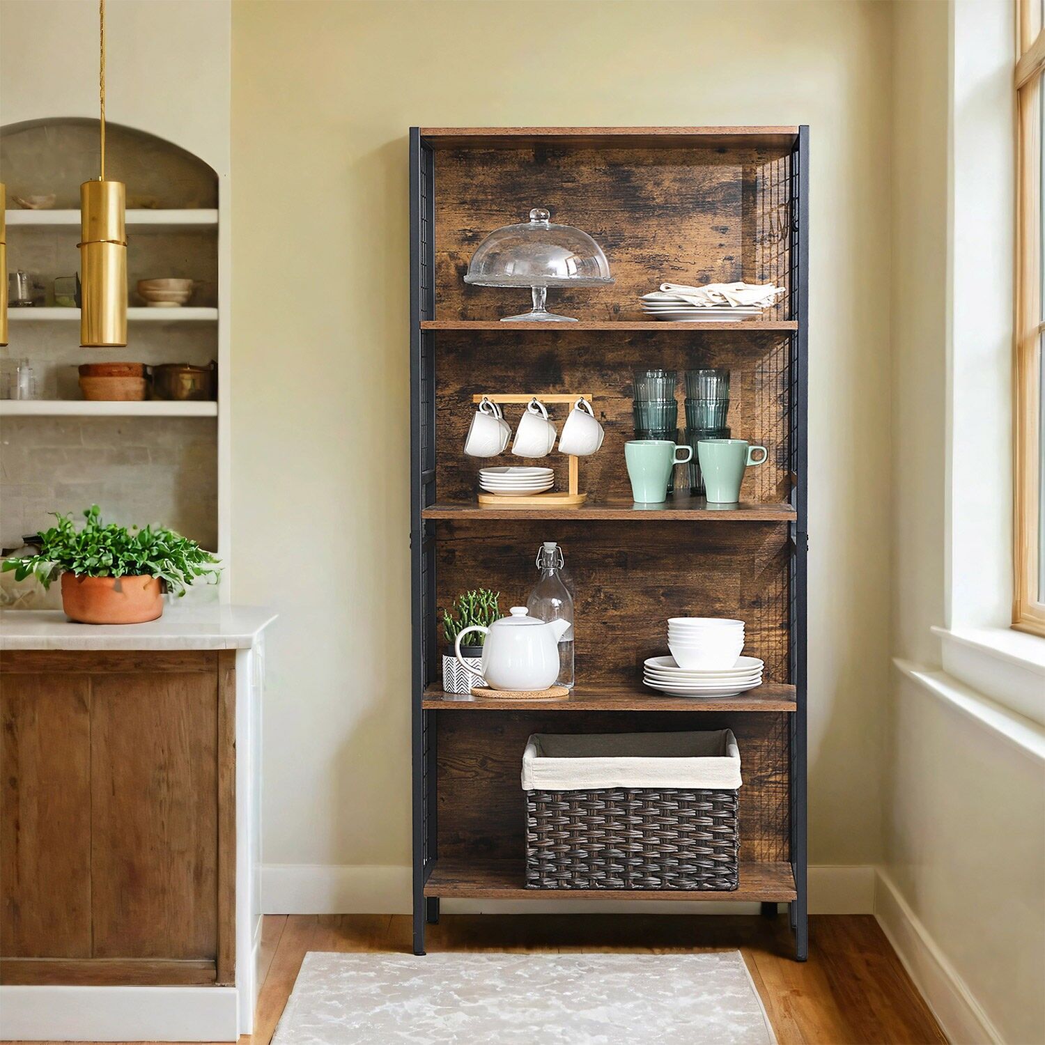 Scaffale autoportante con 4 ripiani - 74 x 30 x 155 cm 1