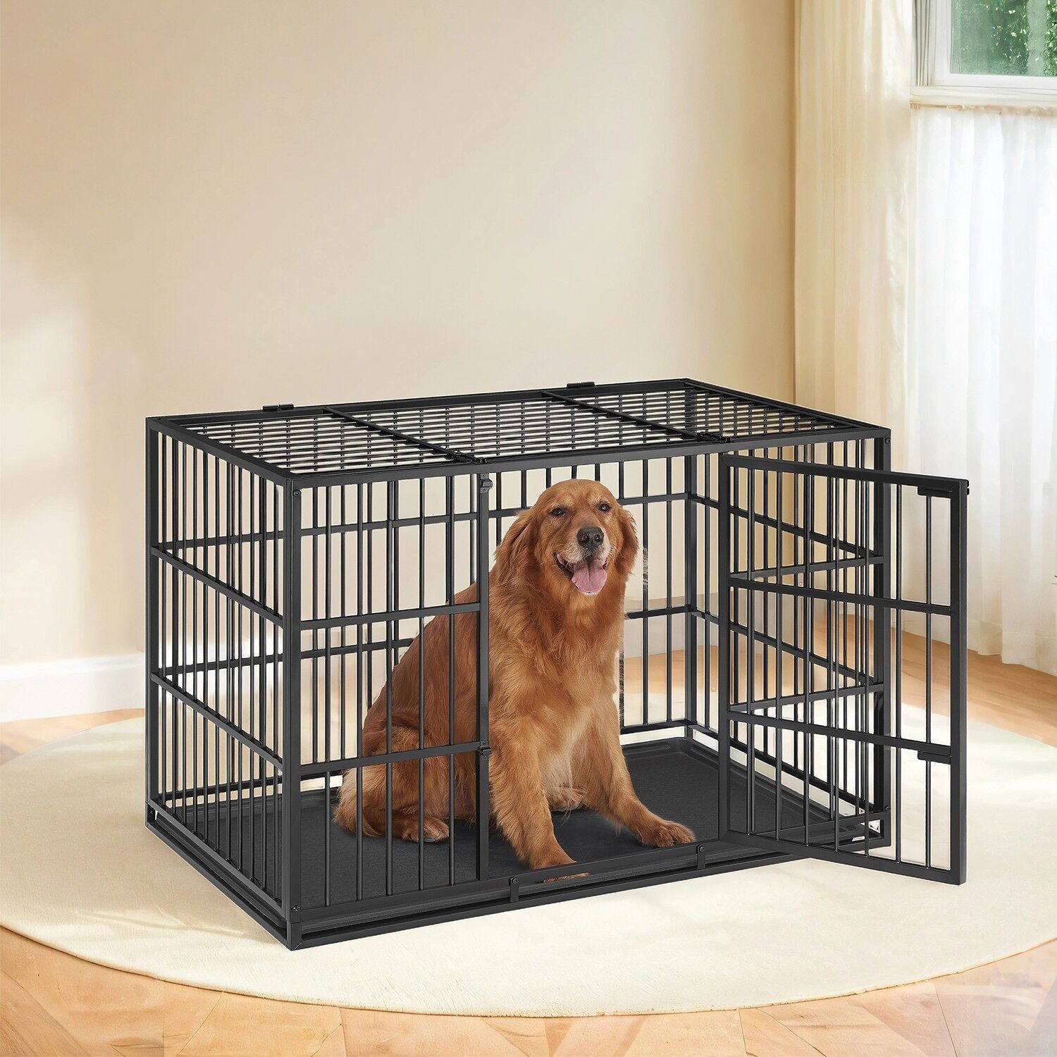 Gabbia per cani 122 x 75 x 80 cm con vassoio rimovibile 1