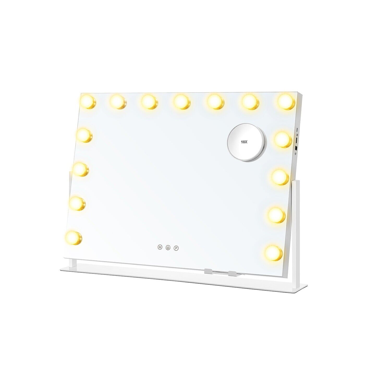 Specchio per il trucco con luce e colore bianco opaco - 58 x 43 cm