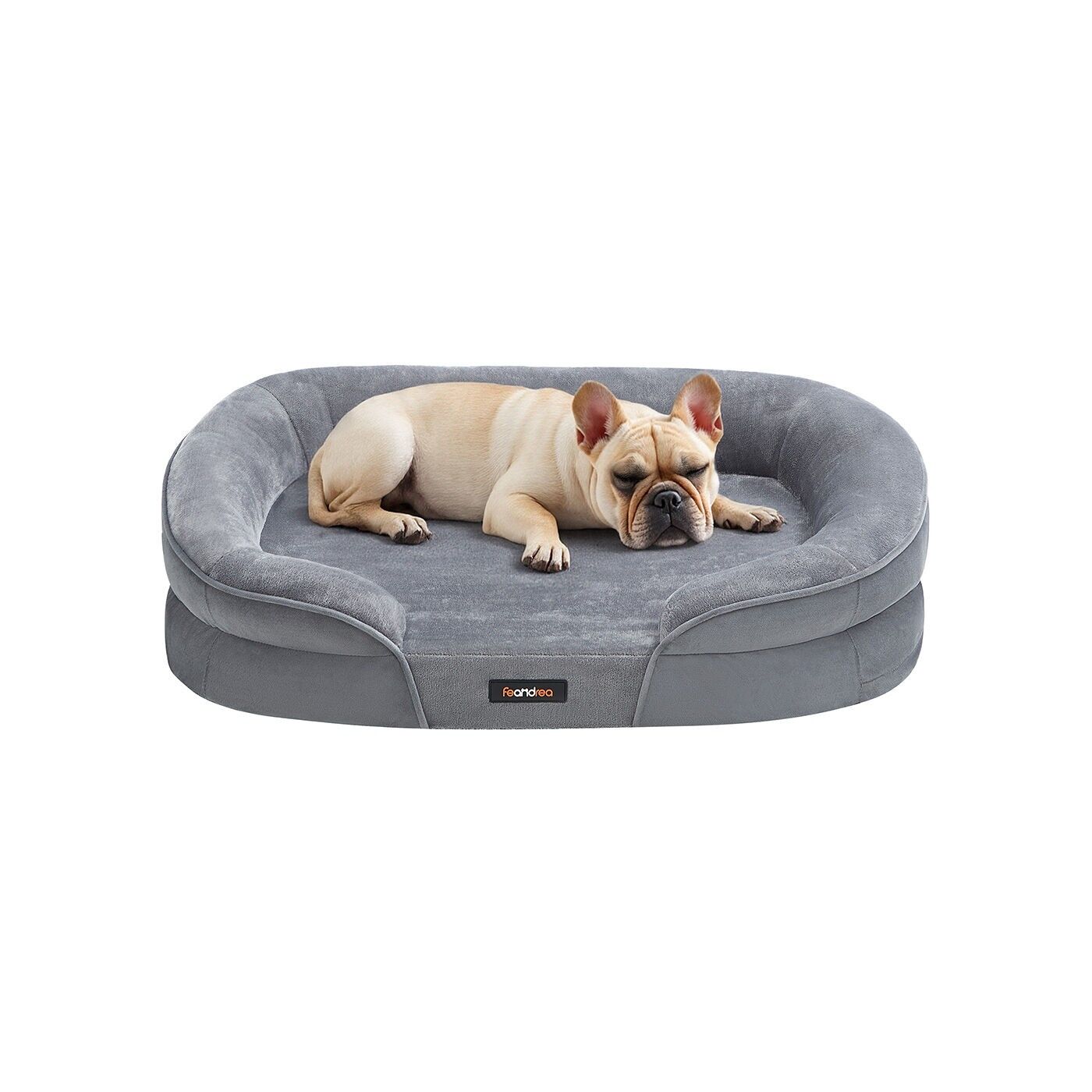 Letto per cani con bordi rialzati 76 x 51 x 18 cm grigio chiaro